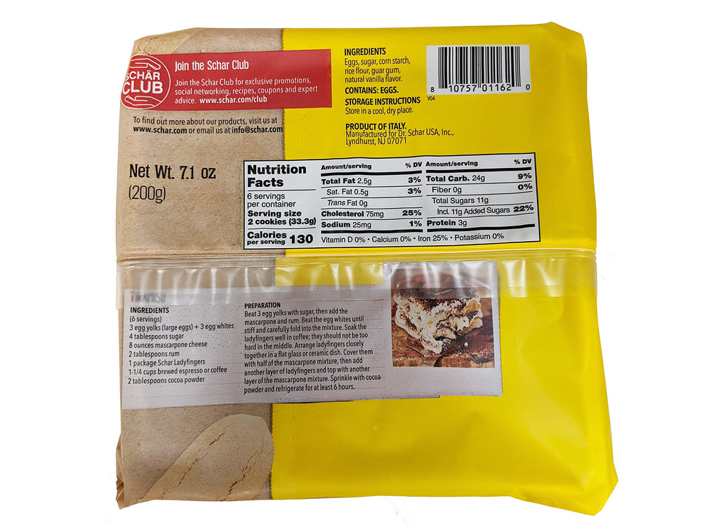 Schär ingredient and certification label conveying gluten-free assurance