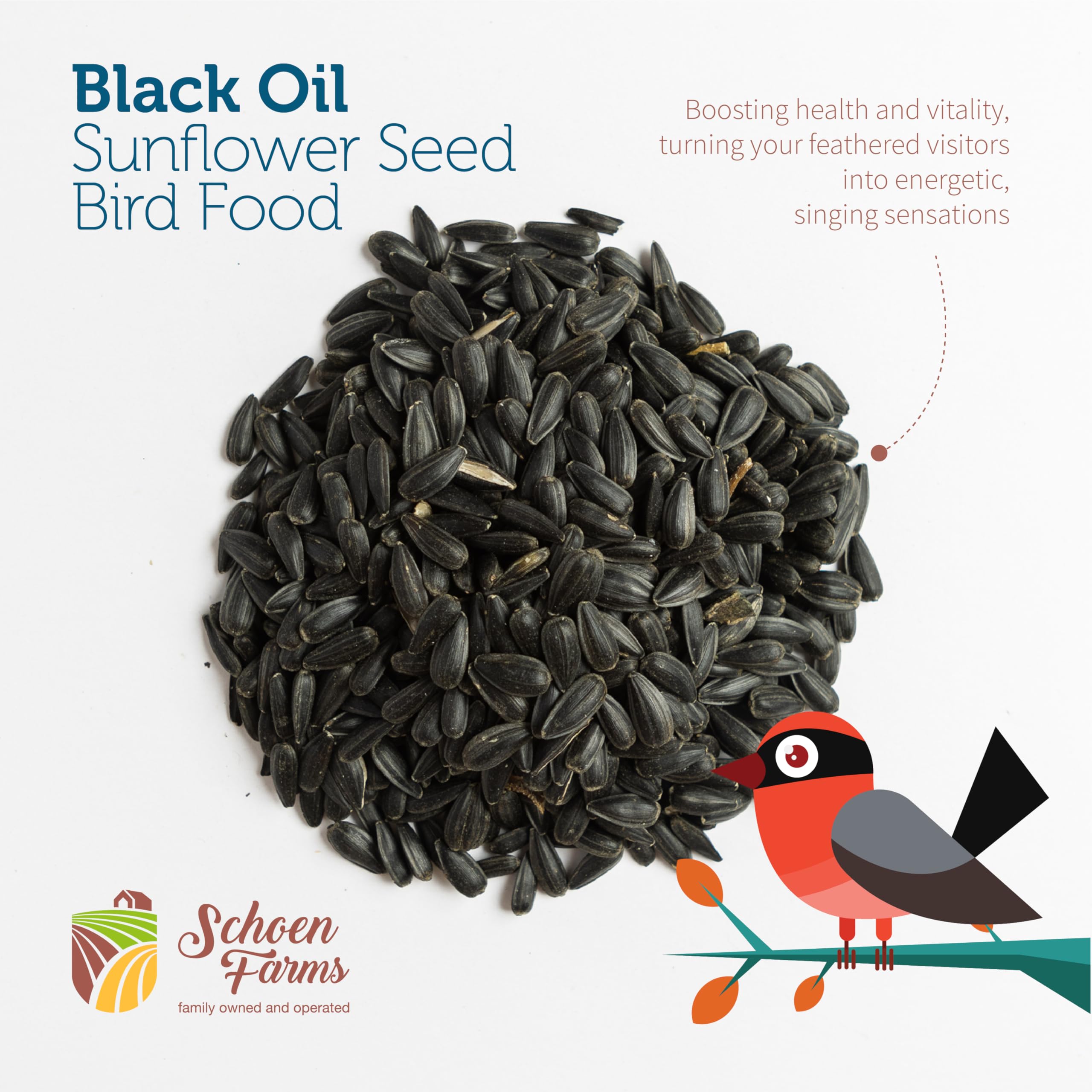Schoen Farms seed filling a hopper feeder attracting birds quickly