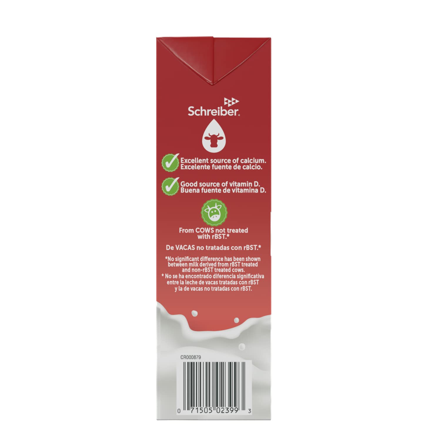 SCHREIBER carton held in hand demonstrating 32oz scale benefit