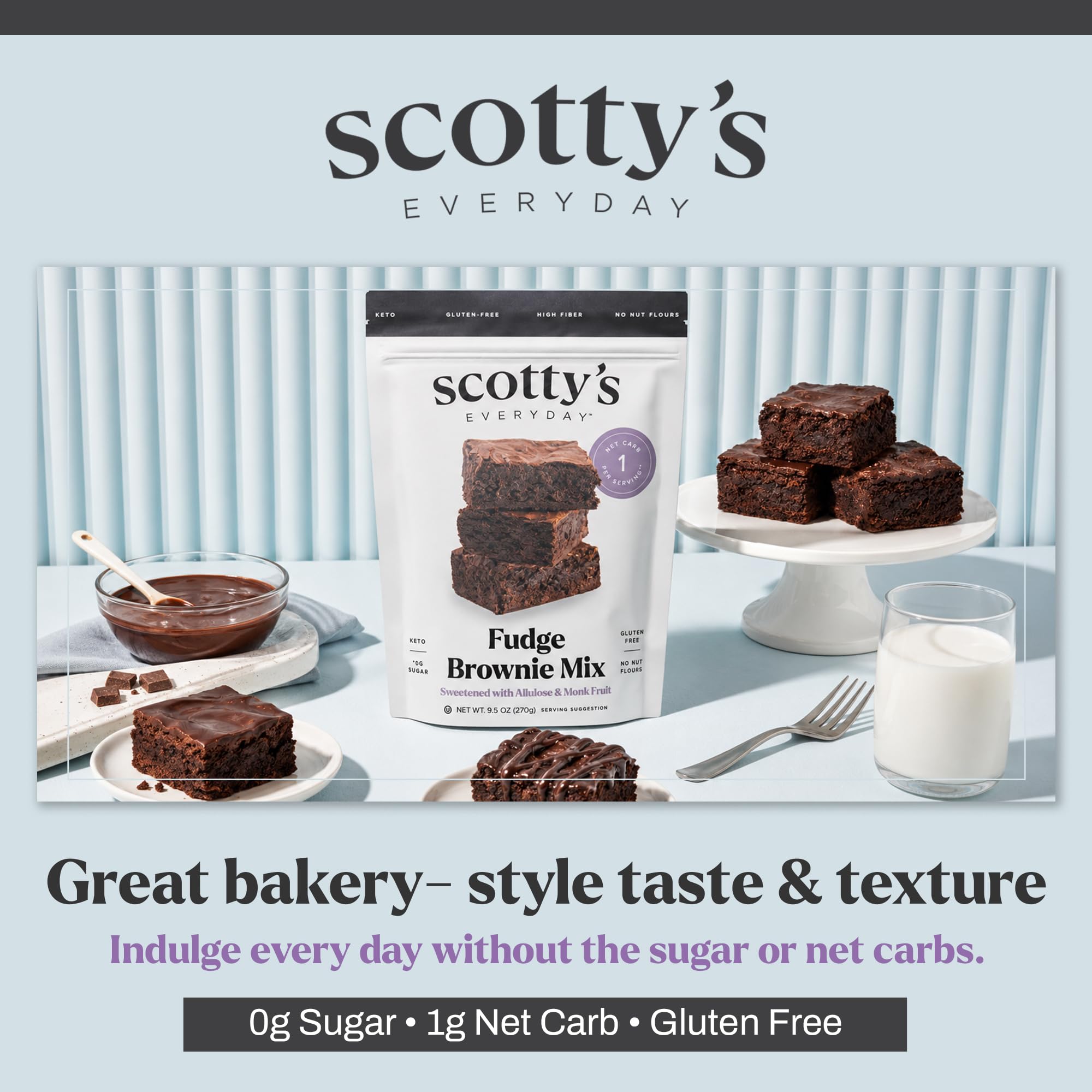 Scotty's Everyday baked brownies in pan illustrating easy home baking