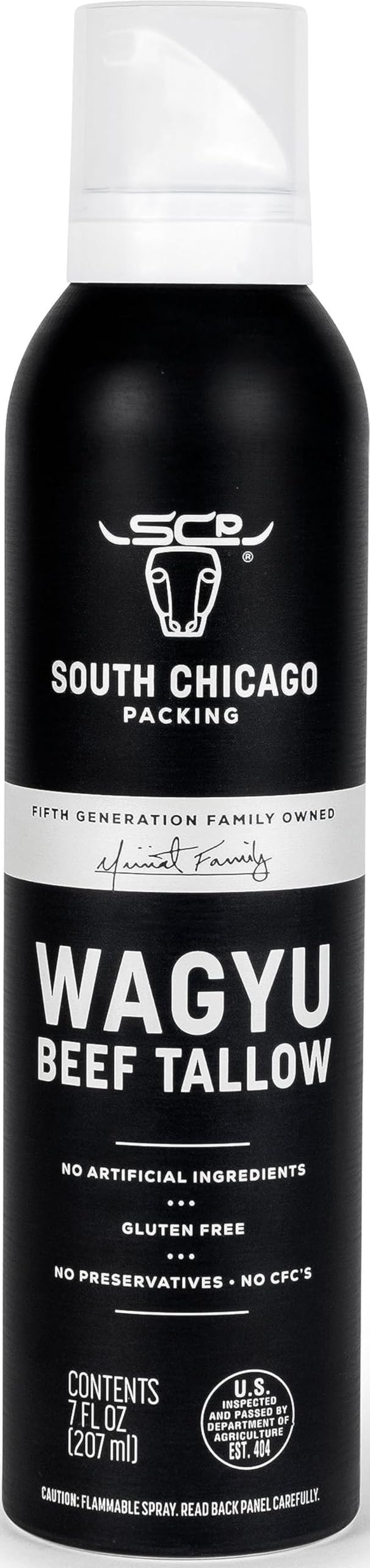 SCP Wagyu tallow spray front packaging showing premium branding and benefit