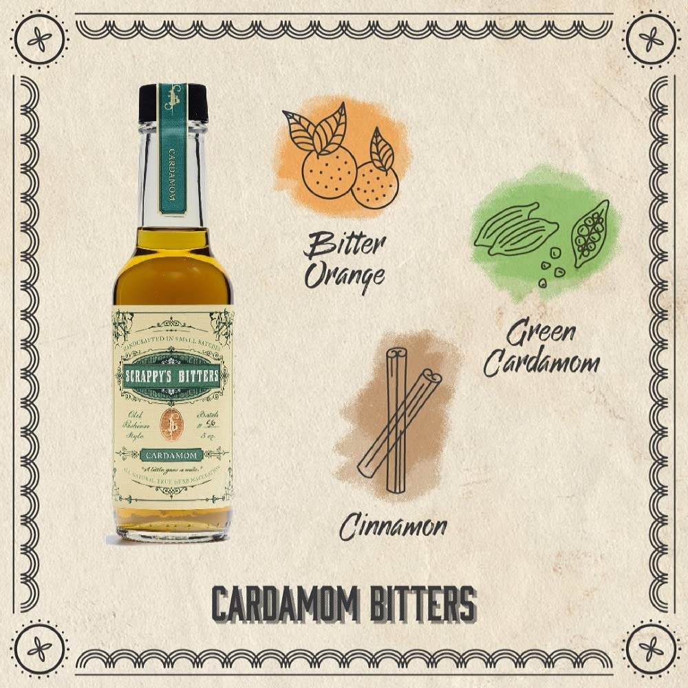 Scrappy's cardamom bitters being poured into a cocktail to boost aromatic complexity