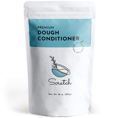 Scratch front packaging of 10 oz dough conditioner showing clear branding and benefits