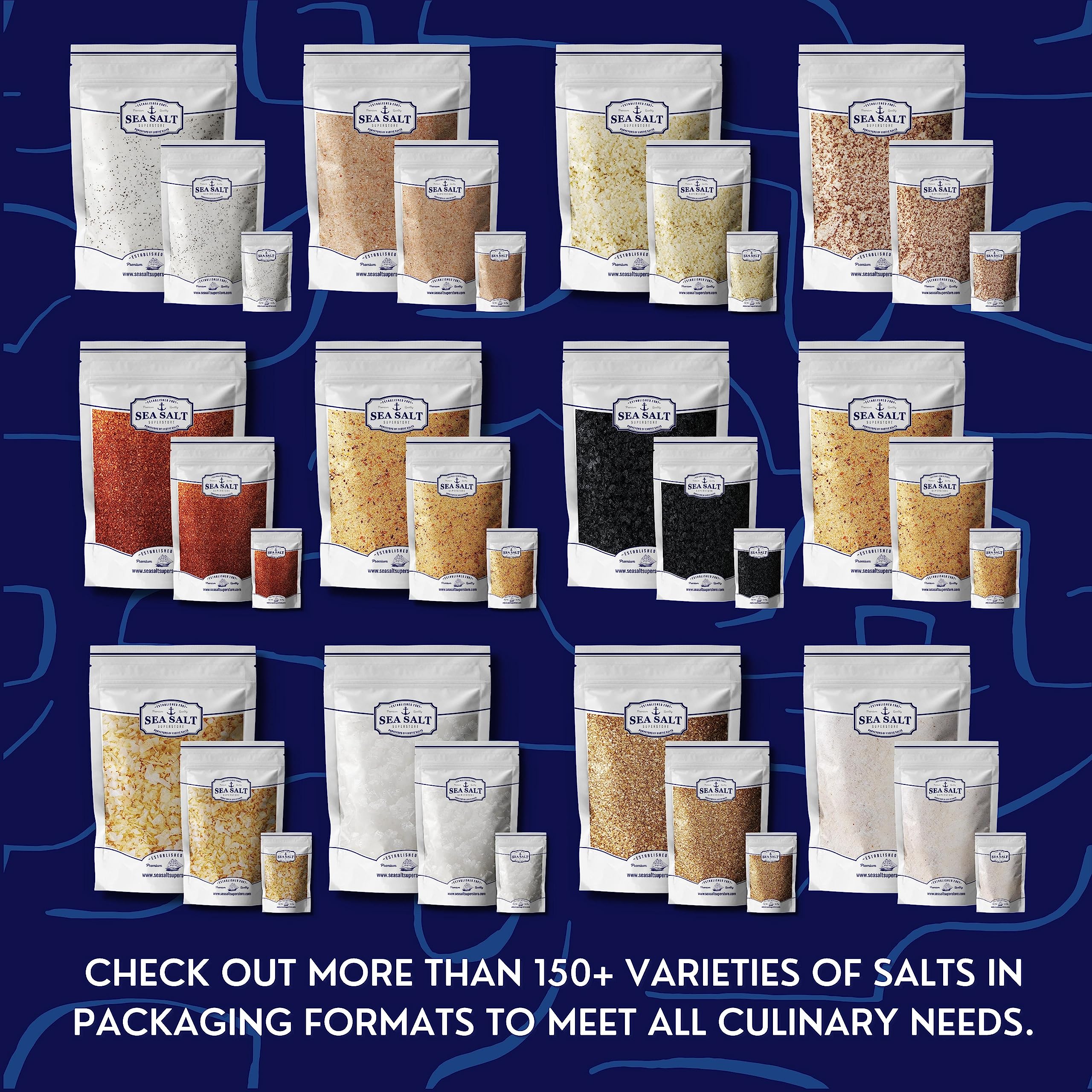 Sea Salt Superstore 14 oz jar shown next to common items for size and value
