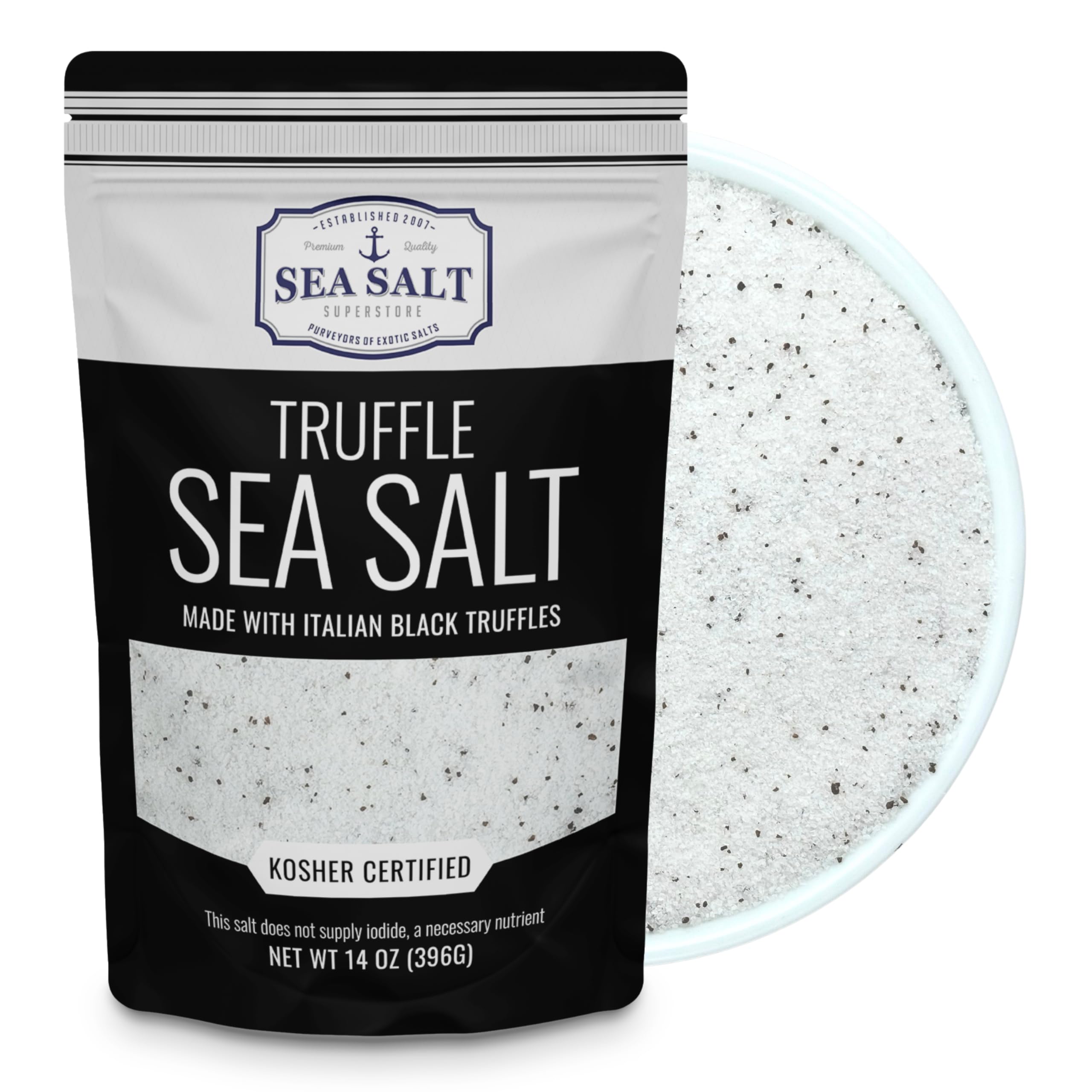 Sea Salt Superstore jar front packaging showing product branding and benefit