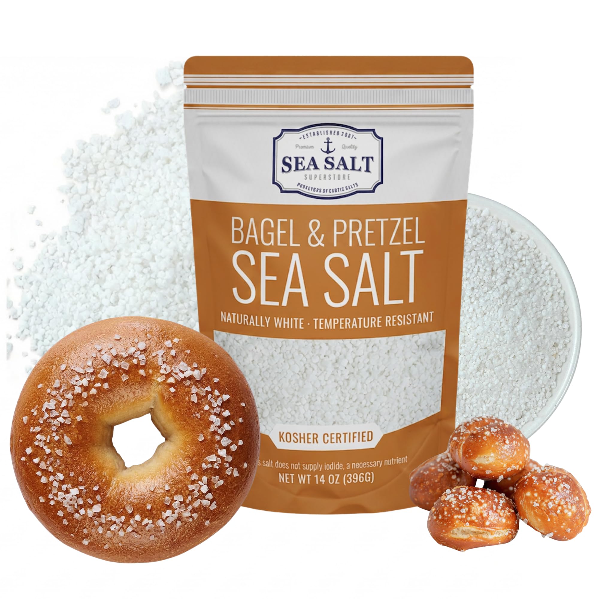 Sea Salt Superstore front packaging 14oz showing product and brand benefits