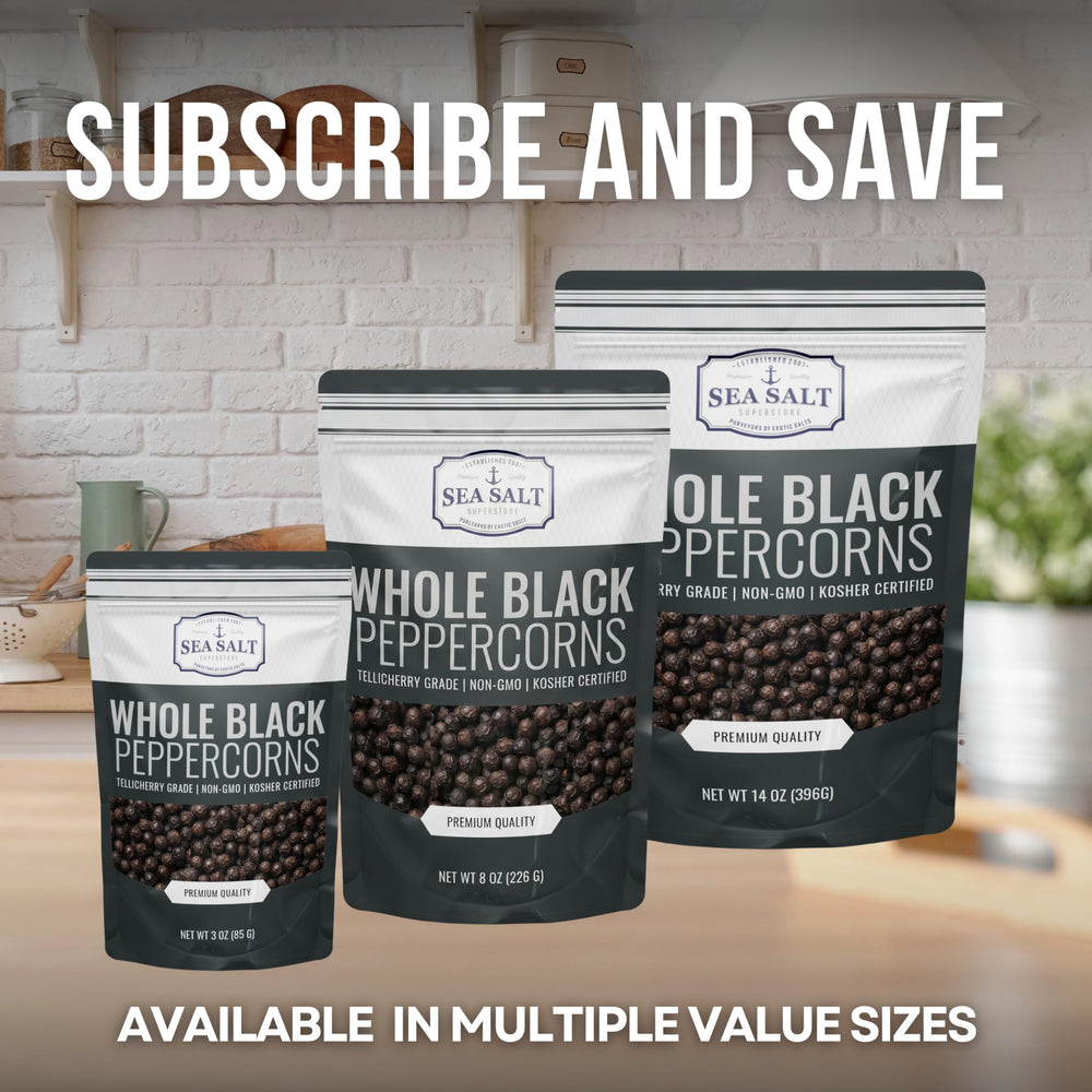 Sea Salt Superstore pouch on kitchen counter in use showing lifestyle appeal and practicality