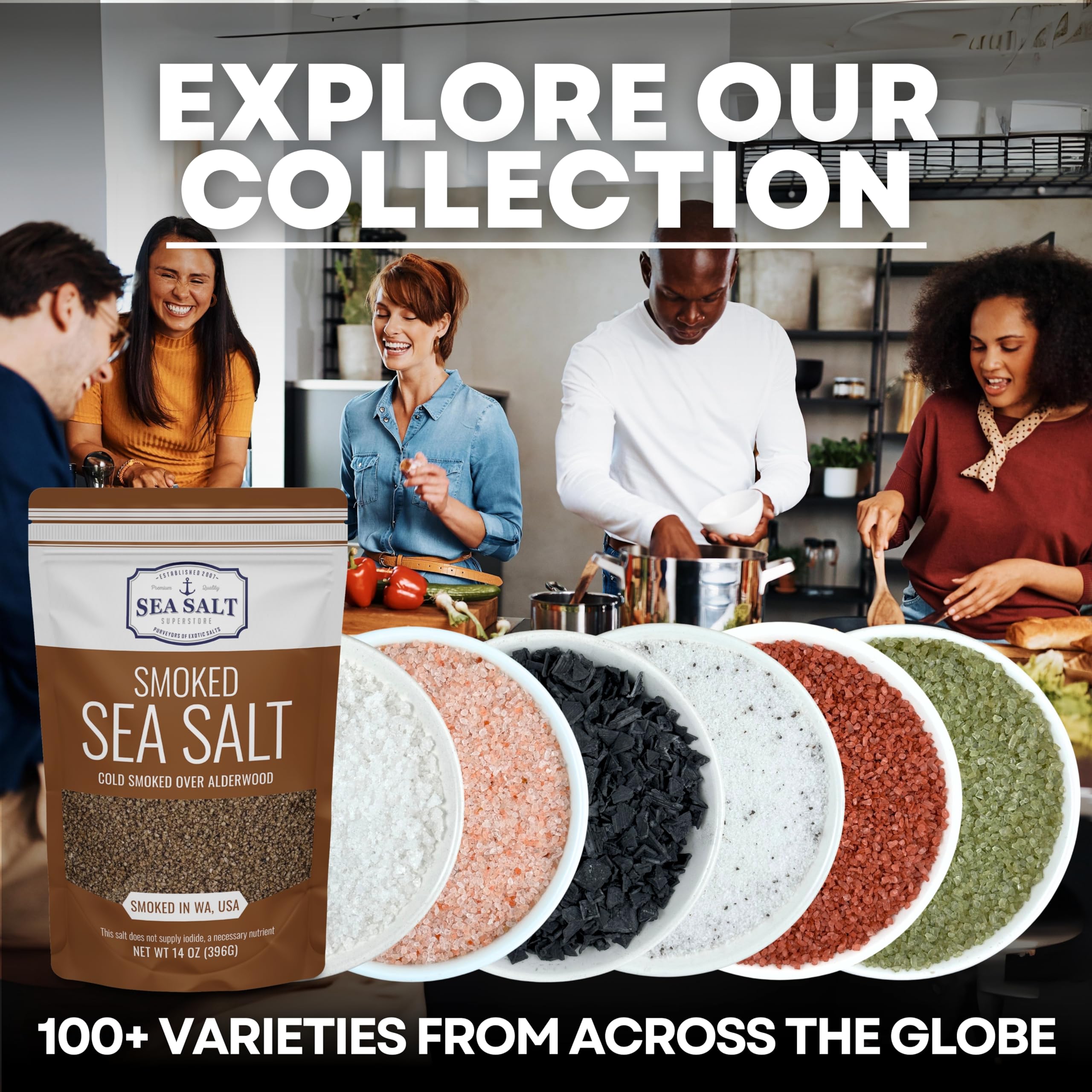 Sea Salt Superstore label detail showing kosher and smoked attributes for trust