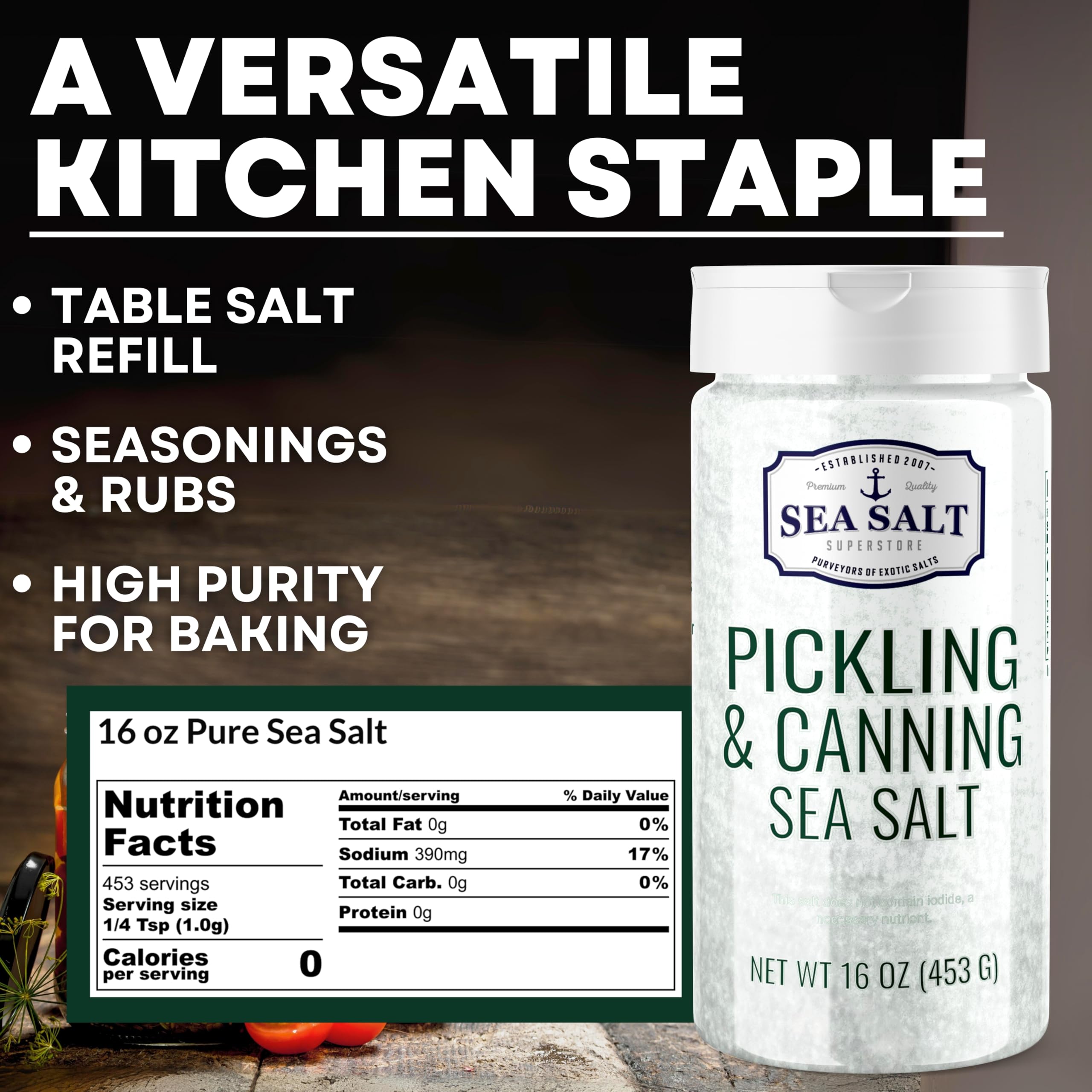 Sea Salt Superstore measured by tablespoon to show precise recipe scaling