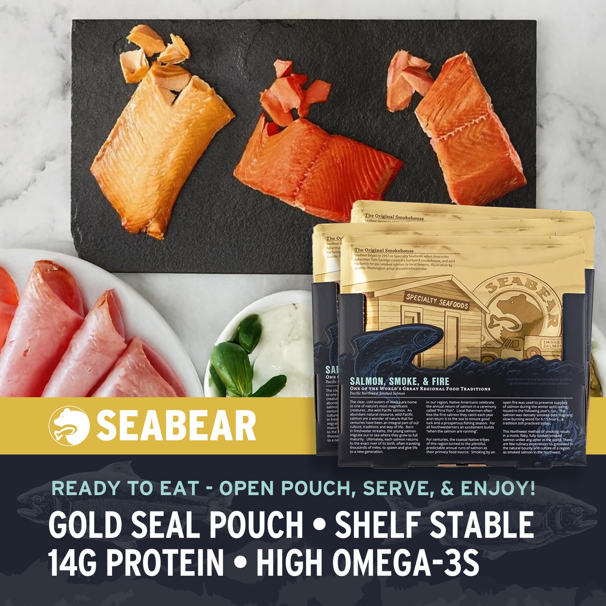 SeaBear coho fillet served on a board demonstrating balanced richness and versatility
