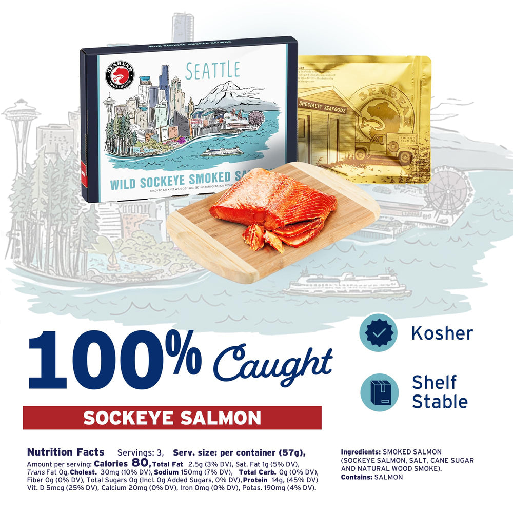 SeaBear Gold Seal vacuum pouch detail preserving smoky flavor and freshness
