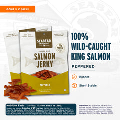 SeaBear close-up of salmon strips showing tender texture and chew benefits