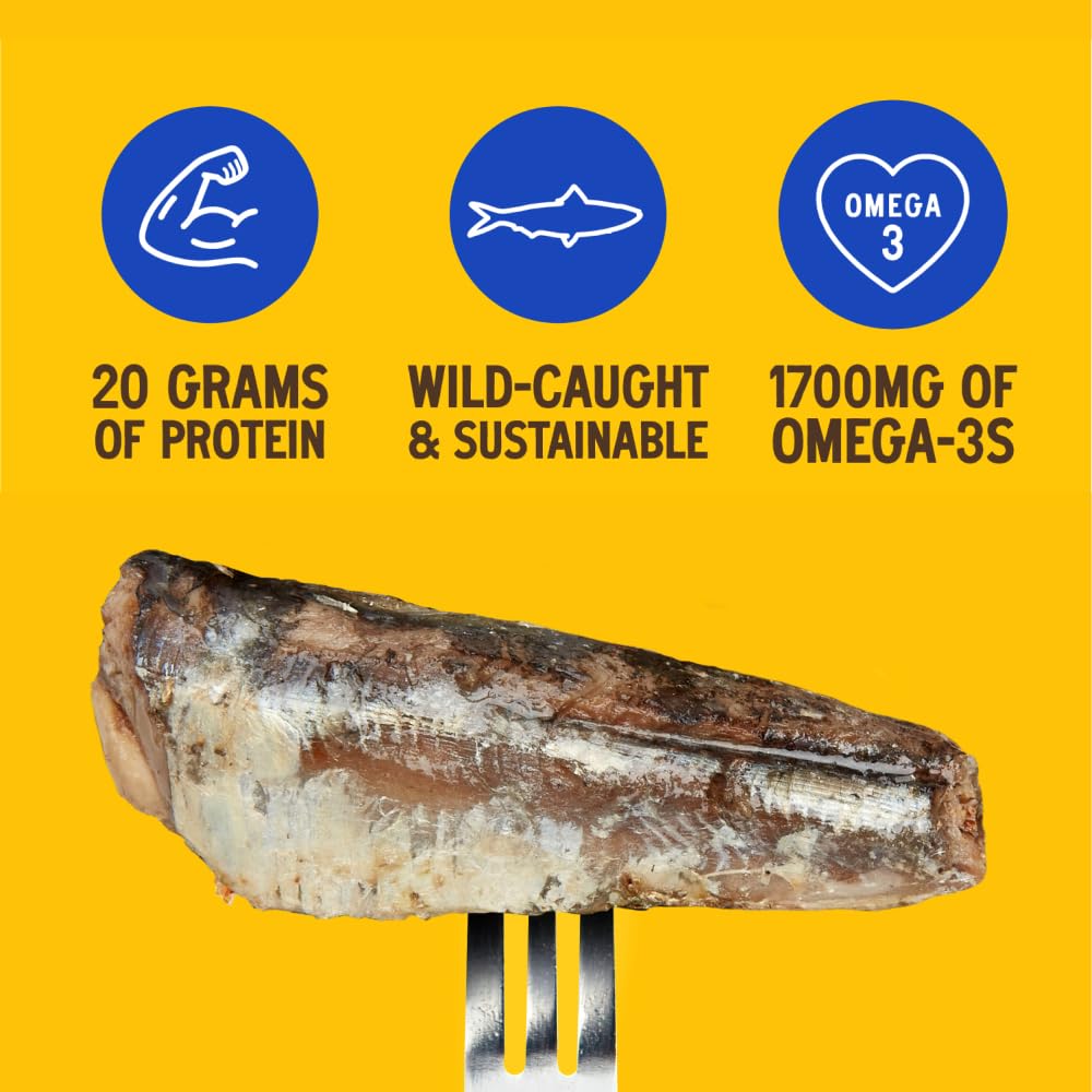 SEASON sardines nutrition label close-up showing omega-3s and no added salt facts