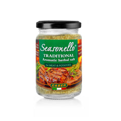 Seasonello close-up of salt and herbs showing texture and aroma