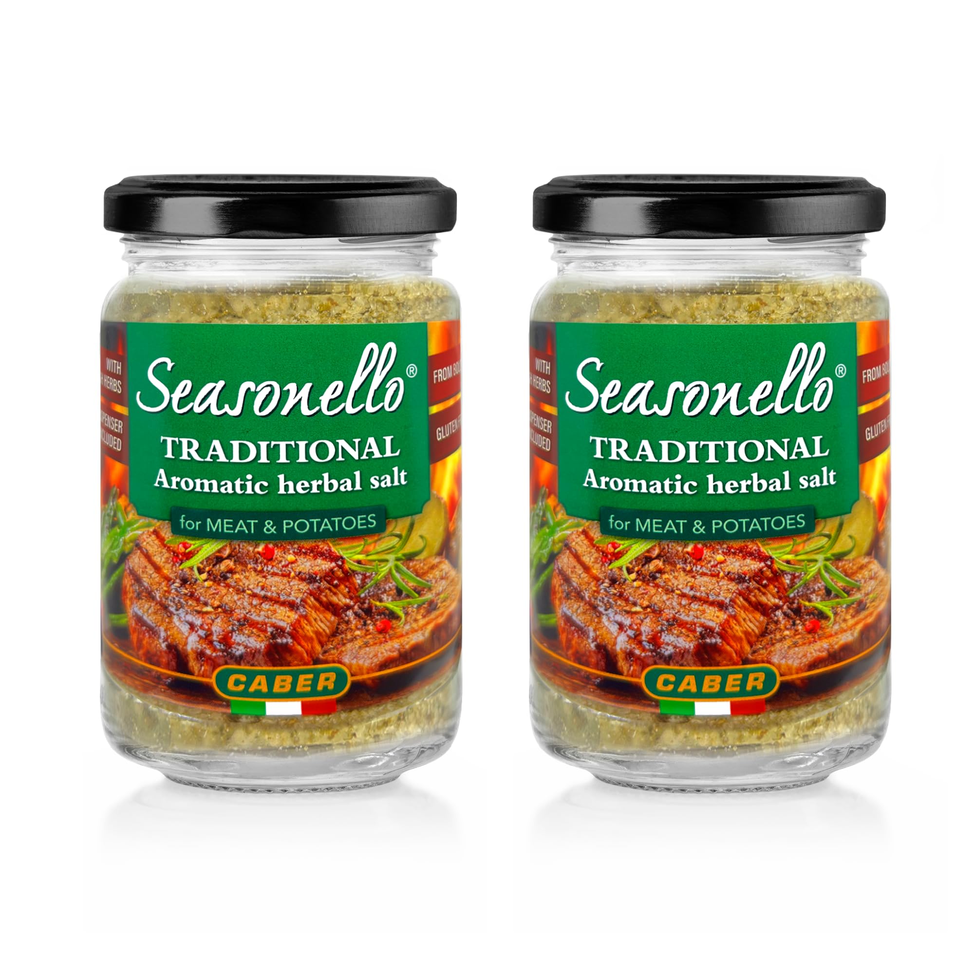 Seasonello front packaging showing jar and label and convenient size