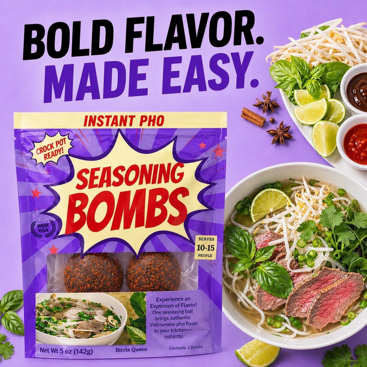 Seasoning Bombs dissolving in pot creating aromatic broth quickly