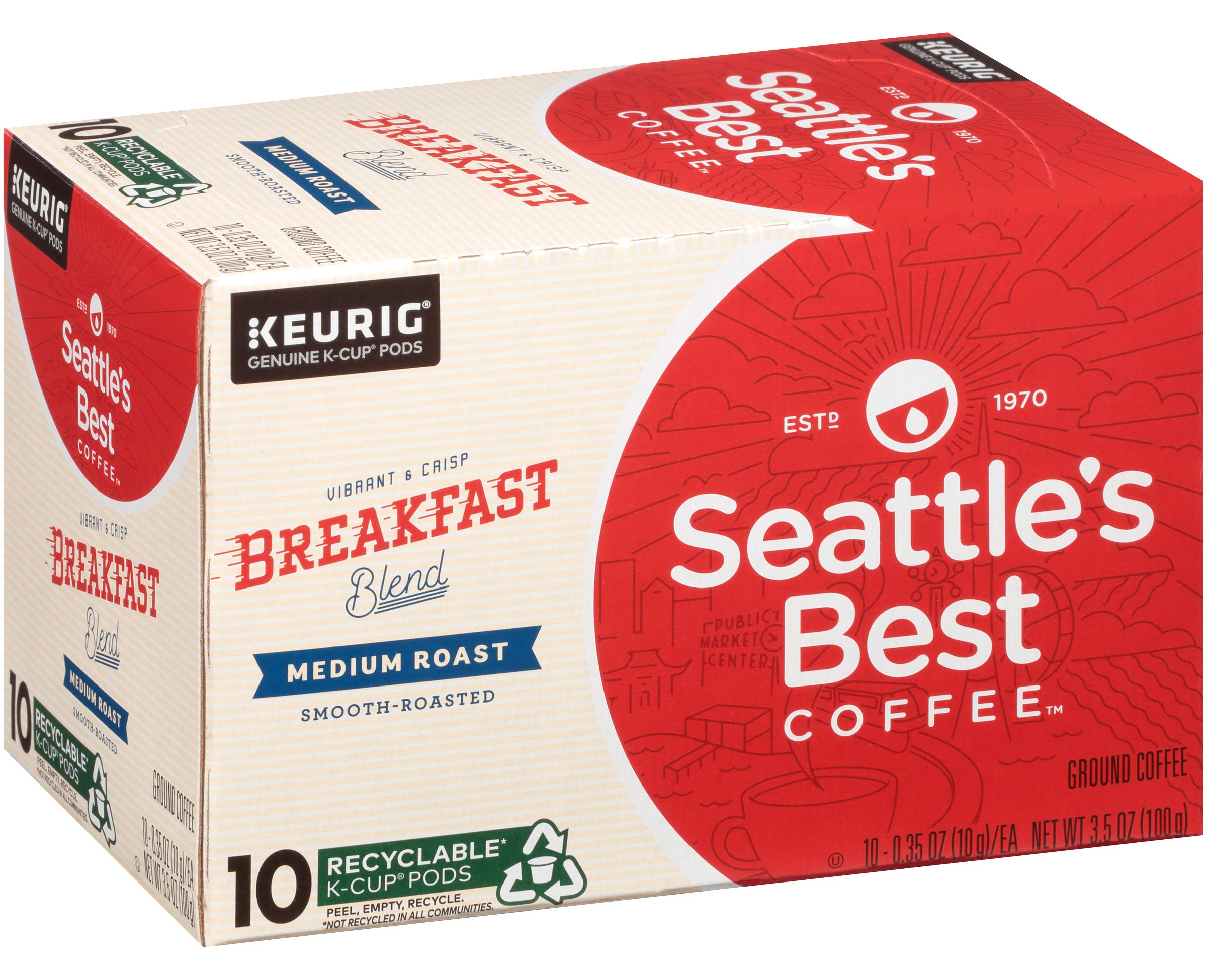 Seattle's Best Coffee K-Cup pod close-up highlighting sealed pod freshness and easy use