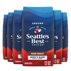Seattle's Best Coffee front packaging of Henry's Blend showing brand and smooth-roast benefit