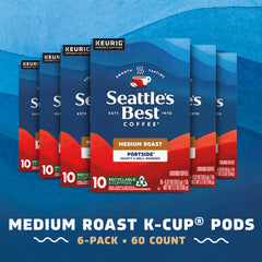 Seattle's Best Coffee grouped box set of sixty K-Cup pods highlighting convenience and value
