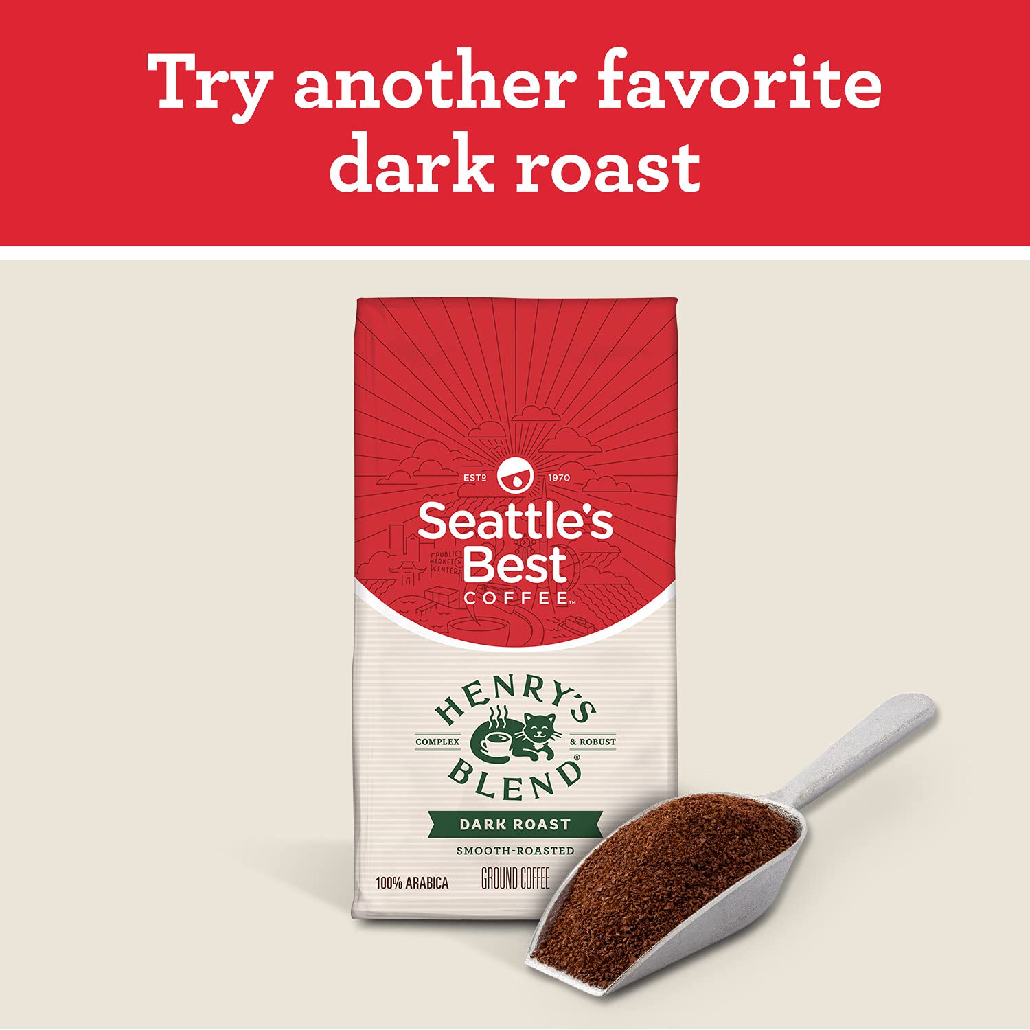 Seattle's Best Coffee beans being ground for fresh flavor and optimal extraction