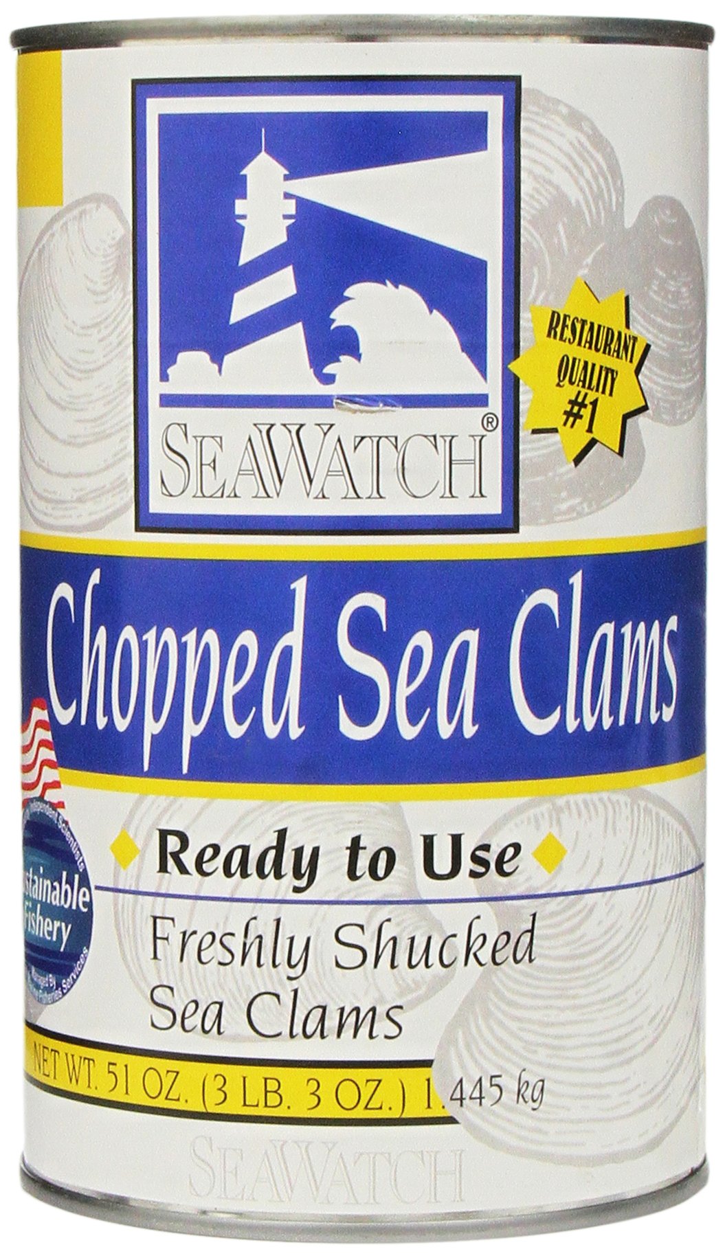 Seawatch front can showing label and 51 oz size for pantry-ready convenience