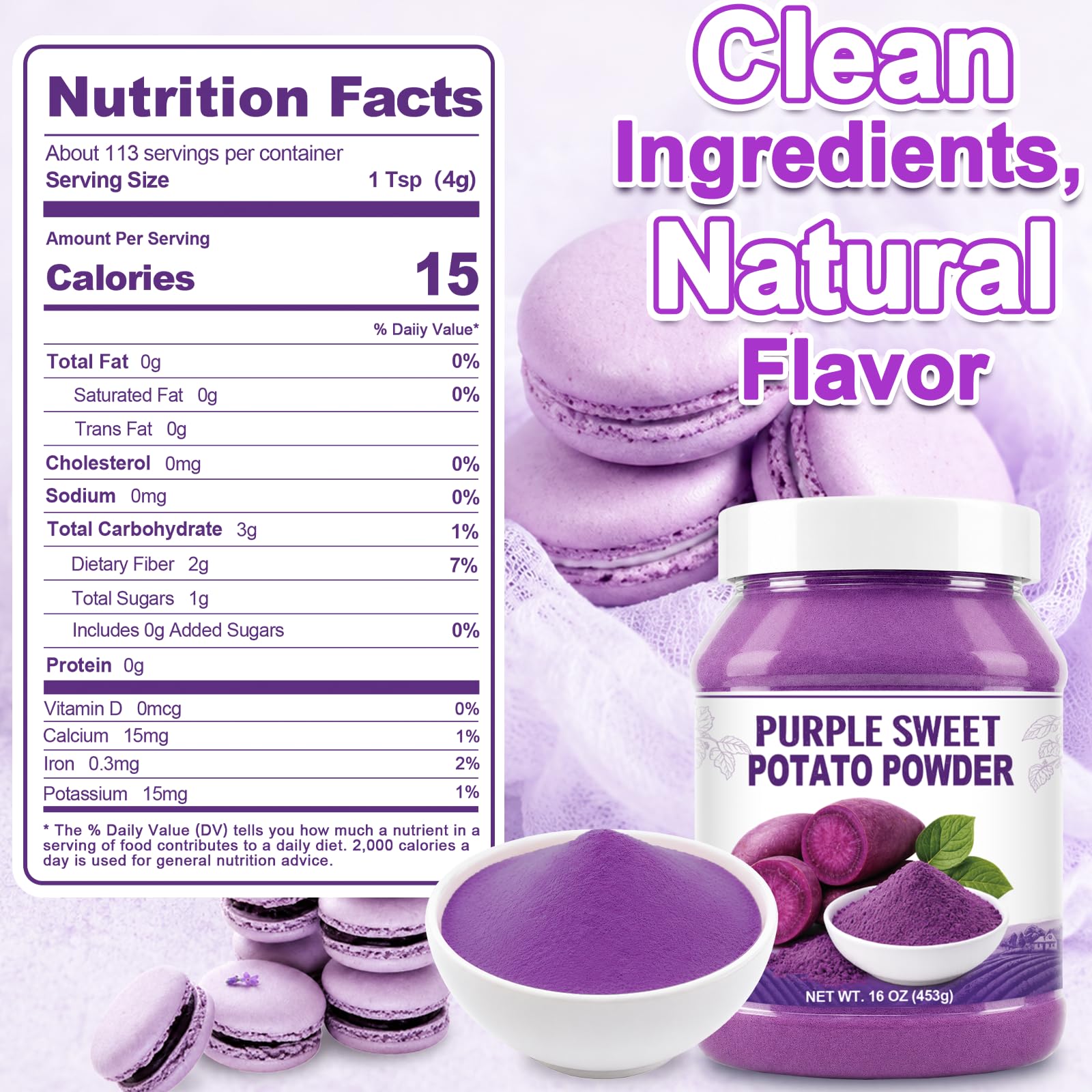 SEAYOFA close-up of fine ube powder texture for smooth mixing