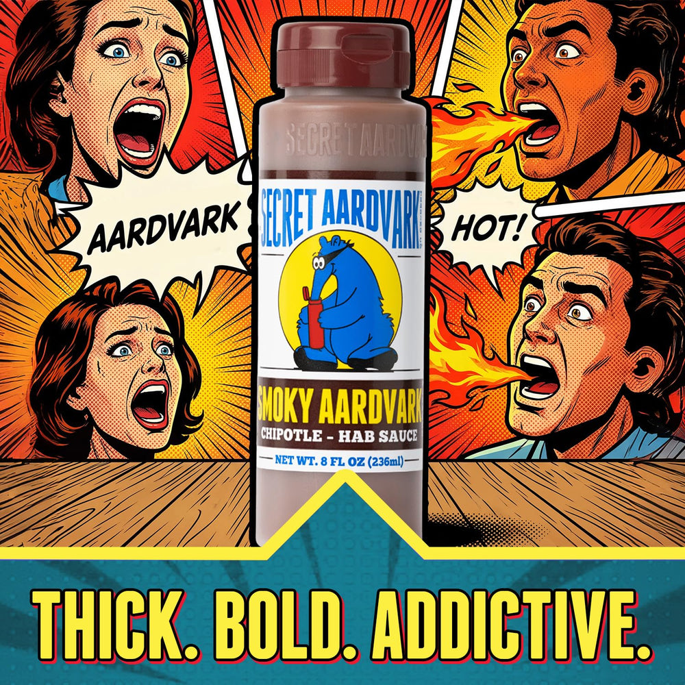 Secret Aardvark bottle on kitchen counter as a versatile table condiment