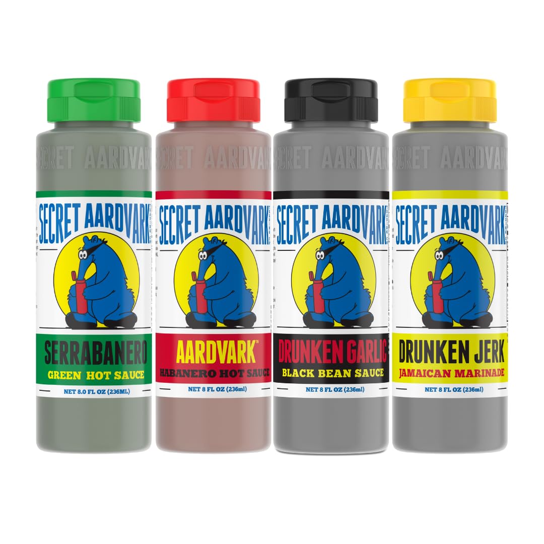 Secret Aardvark four-bottle pack front view showing variety and gift appeal