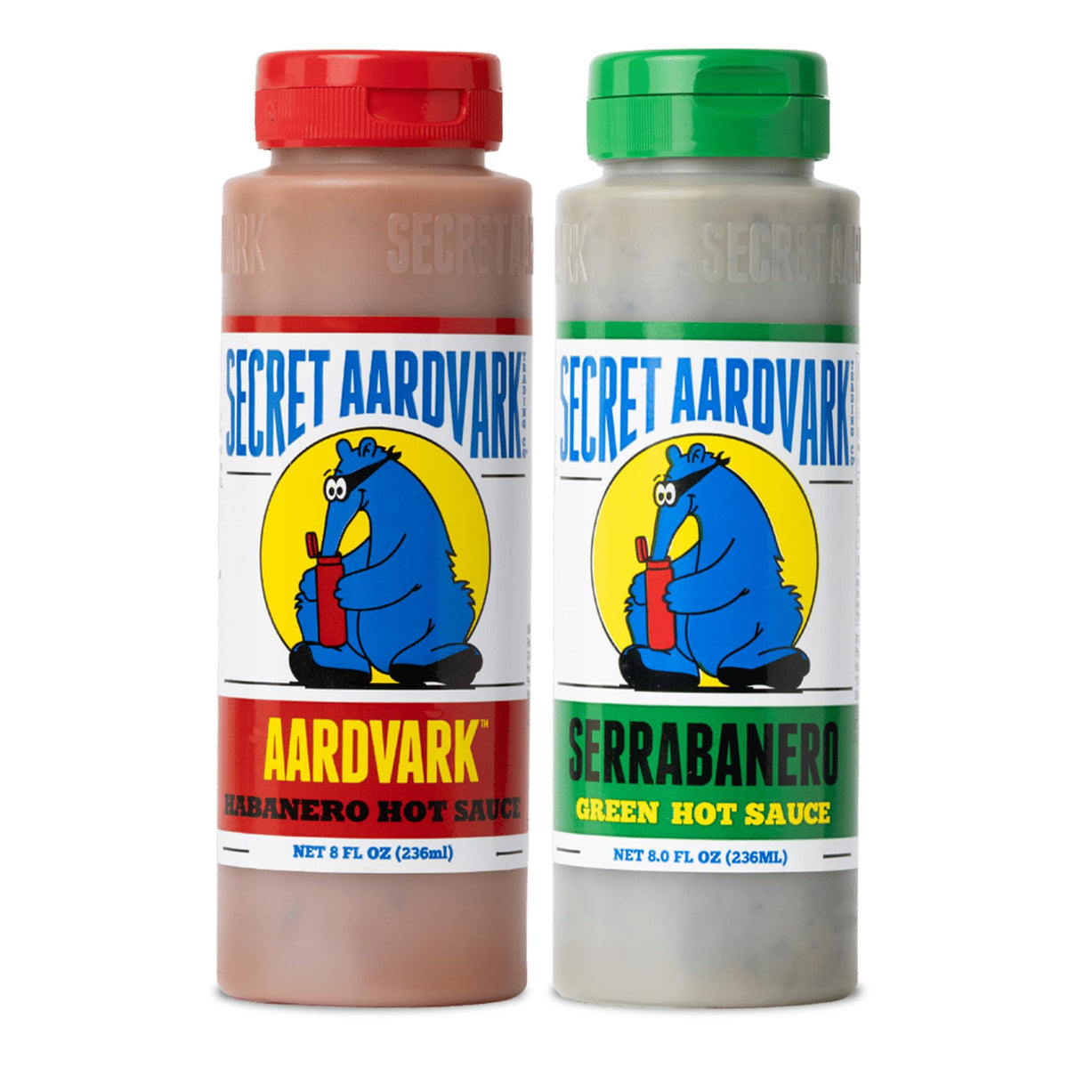 Secret Aardvark red and green bottles front view showing variety and gift appeal