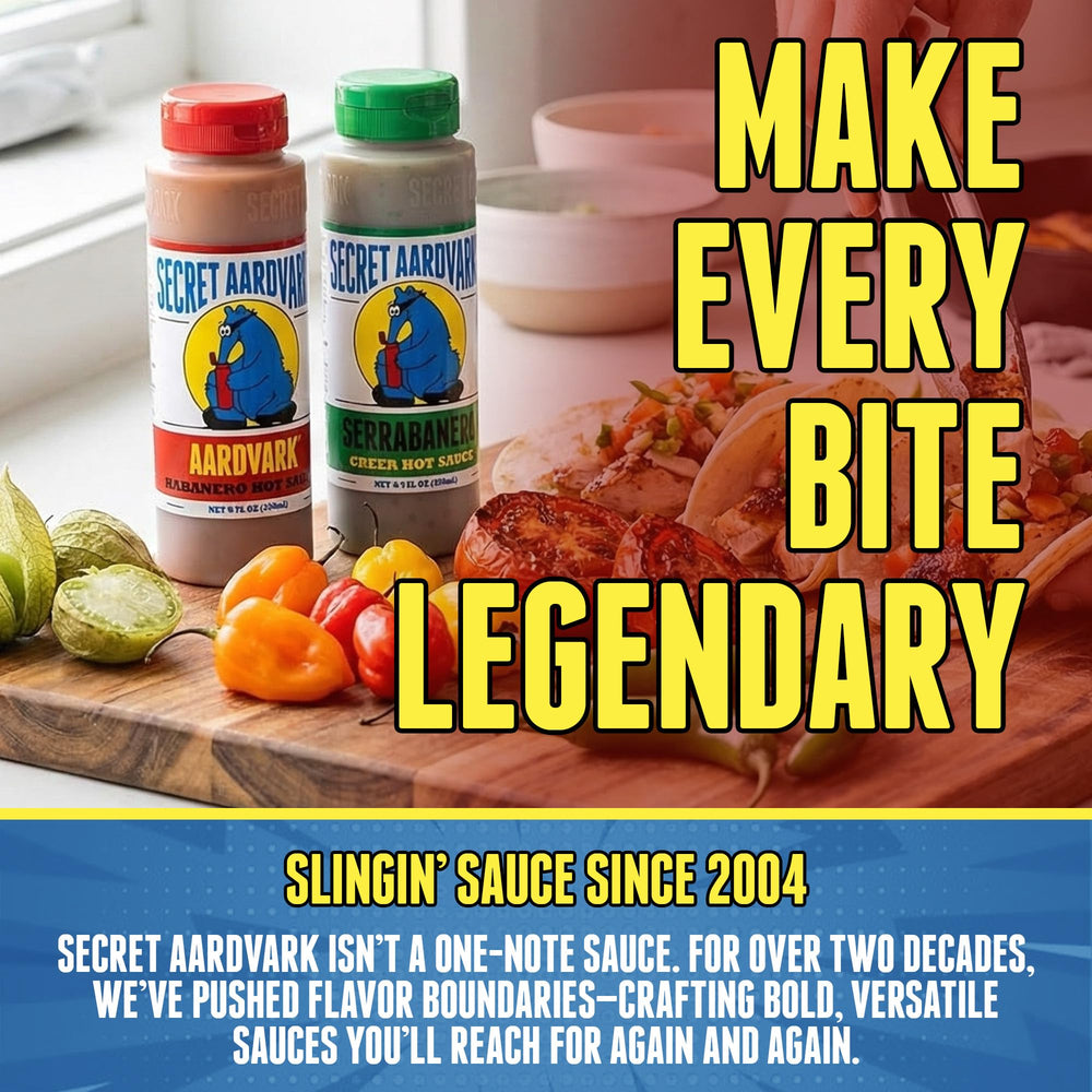 Secret Aardvark sauce texture on spoon showing smooth consistency and versatile use