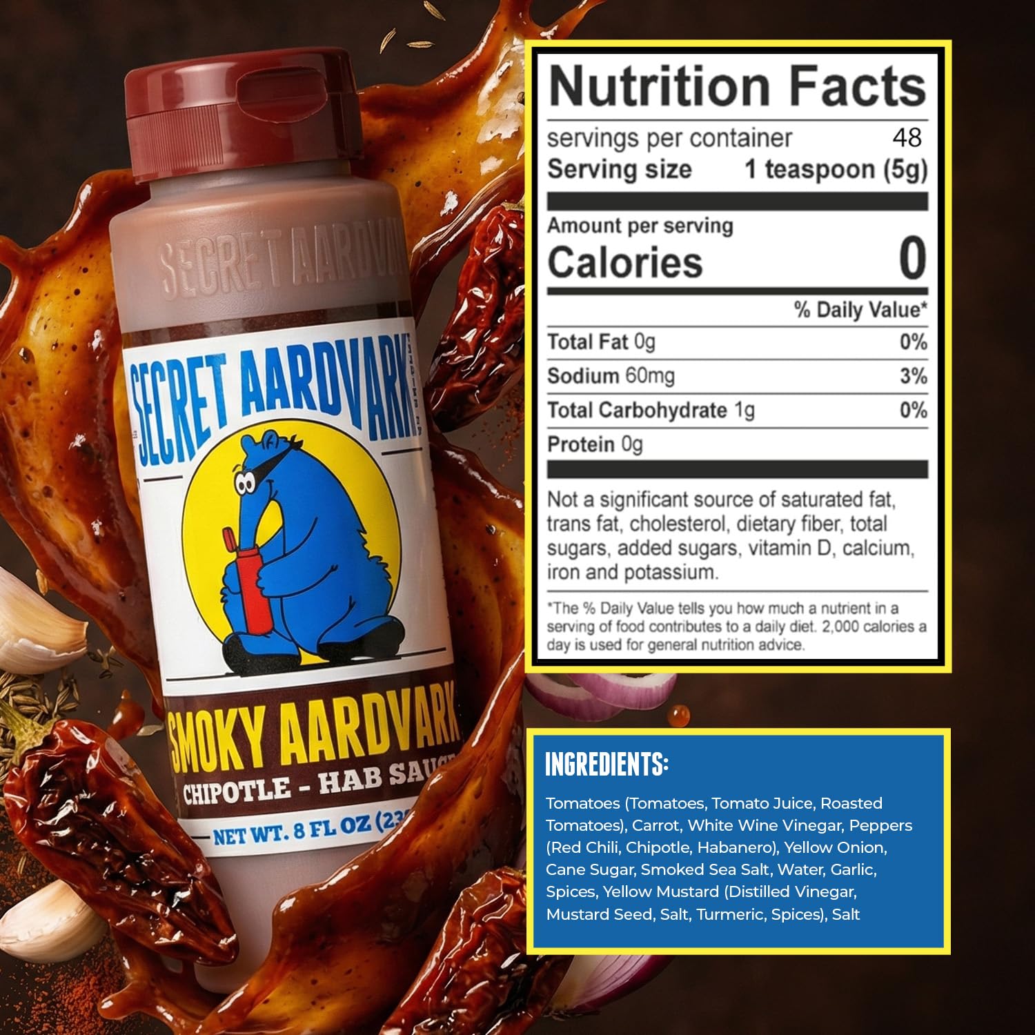 Secret Aardvark drizzled on burger providing smoky depth and mild heat