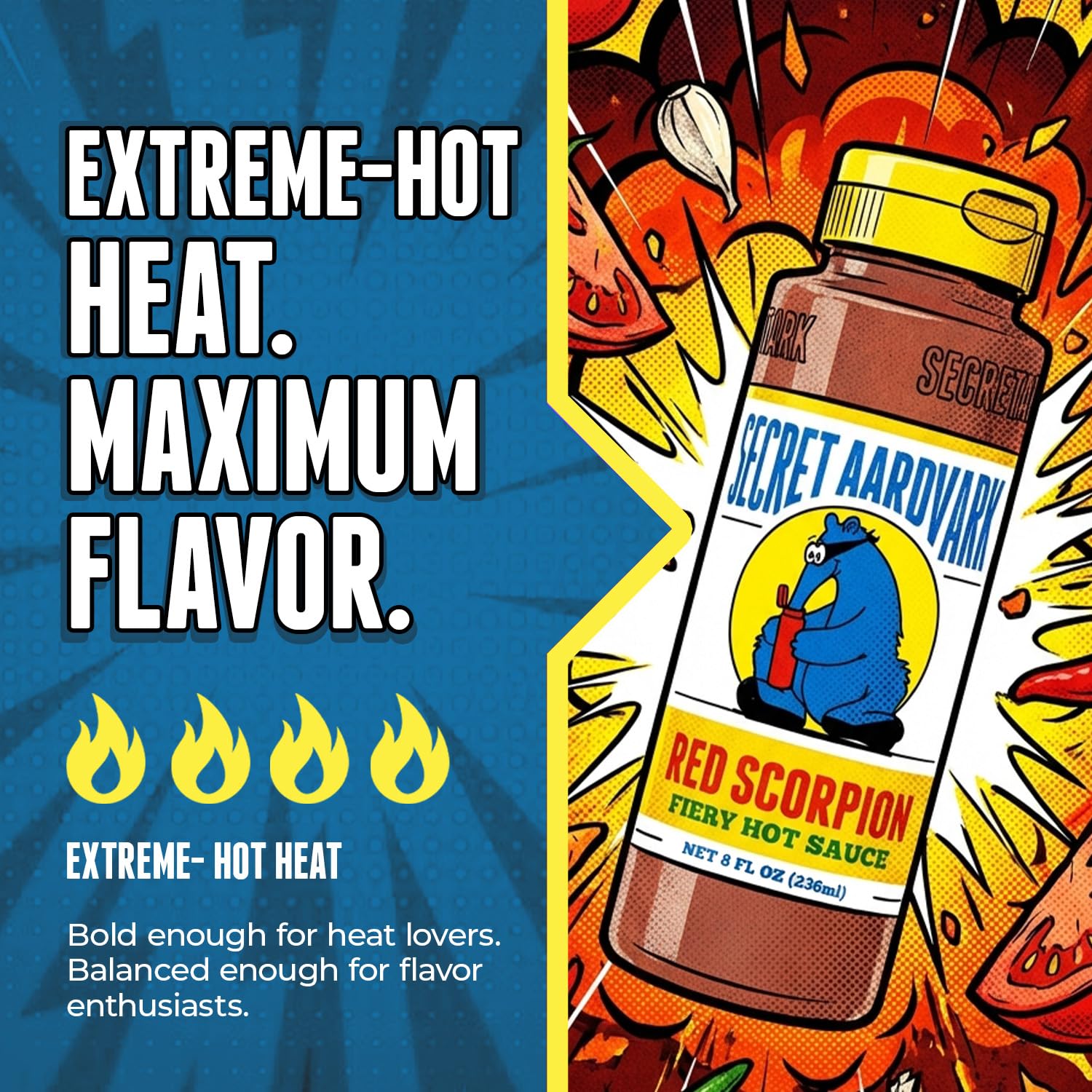 Secret Aardvark bottle beside spicy wings illustrating pairing and grilling benefit