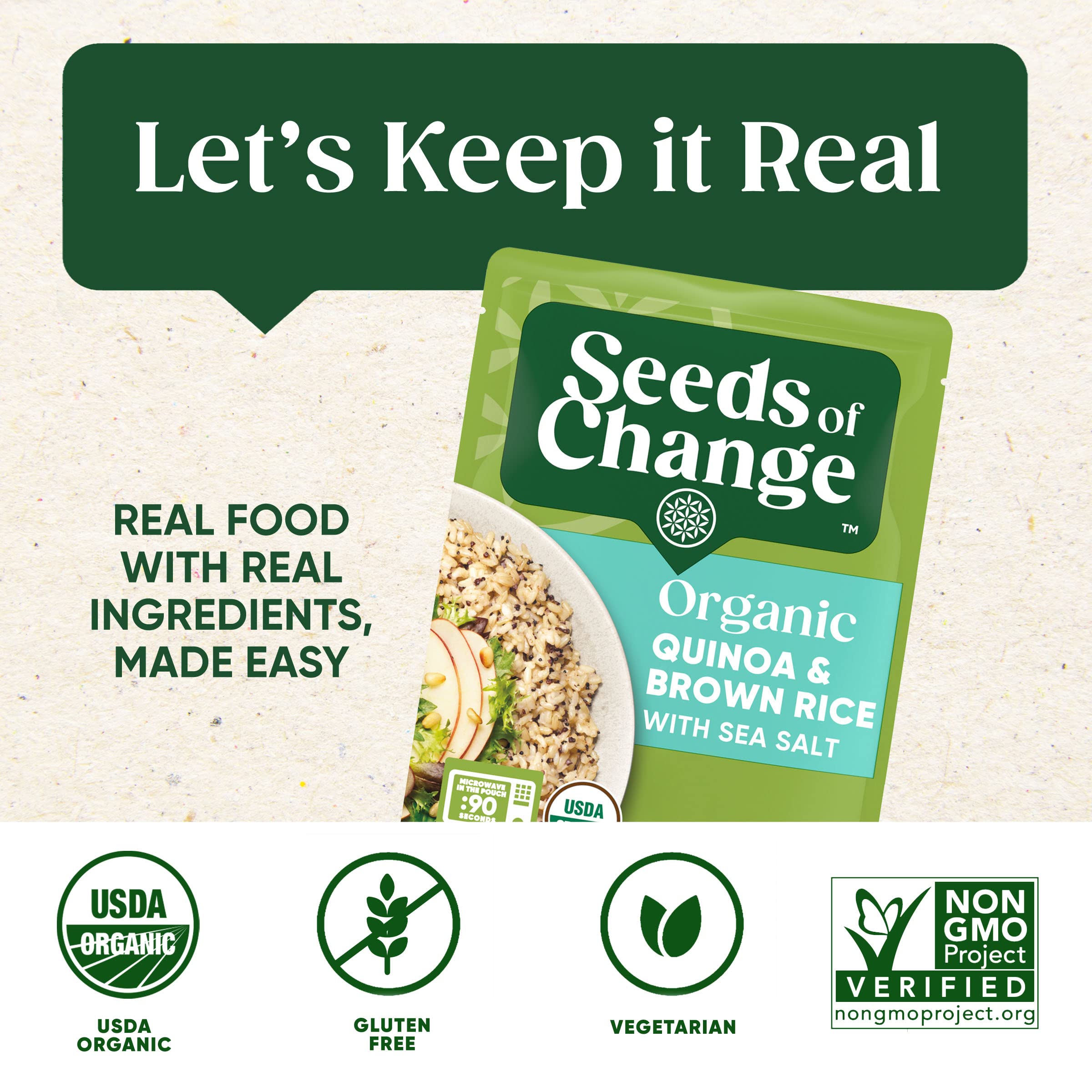 SEEDS OF CHANGE cooked blend in bowl, quick meal and healthy base