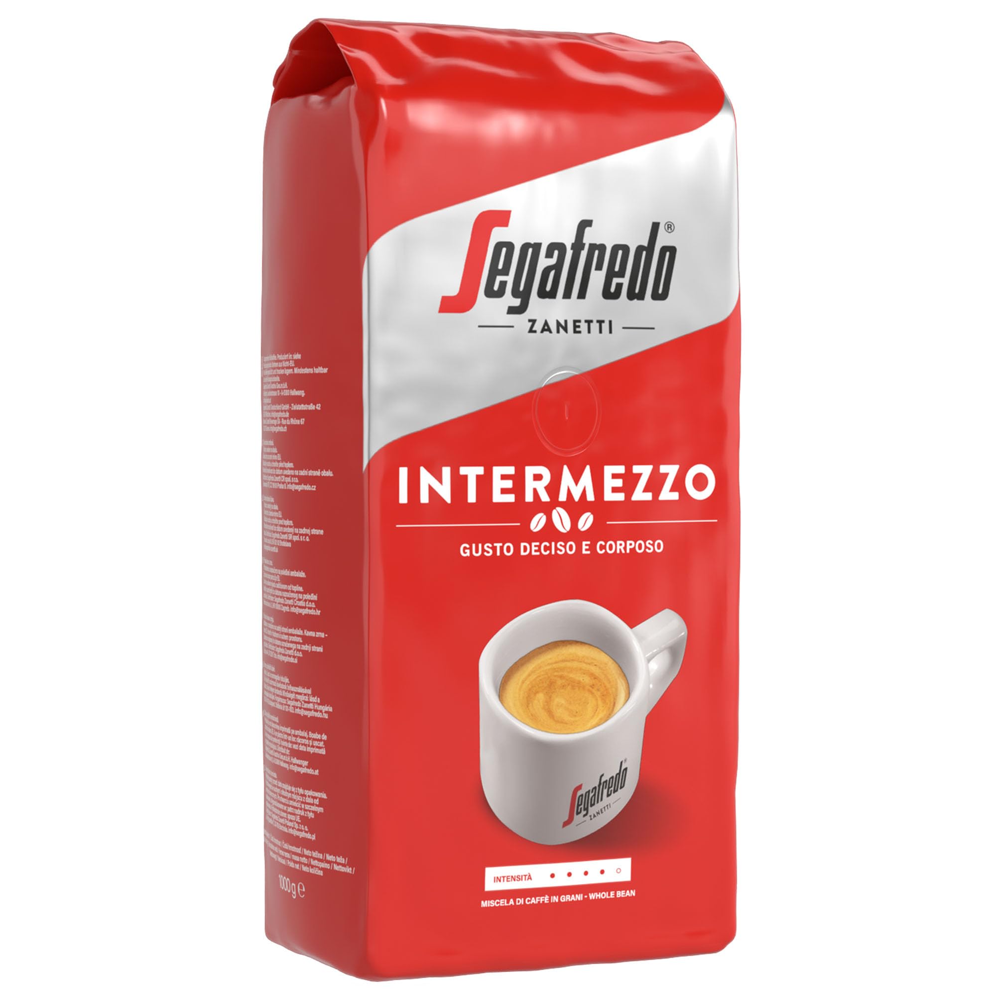 Segafredo Intermezzo close-up of whole beans highlighting roast and texture for aroma