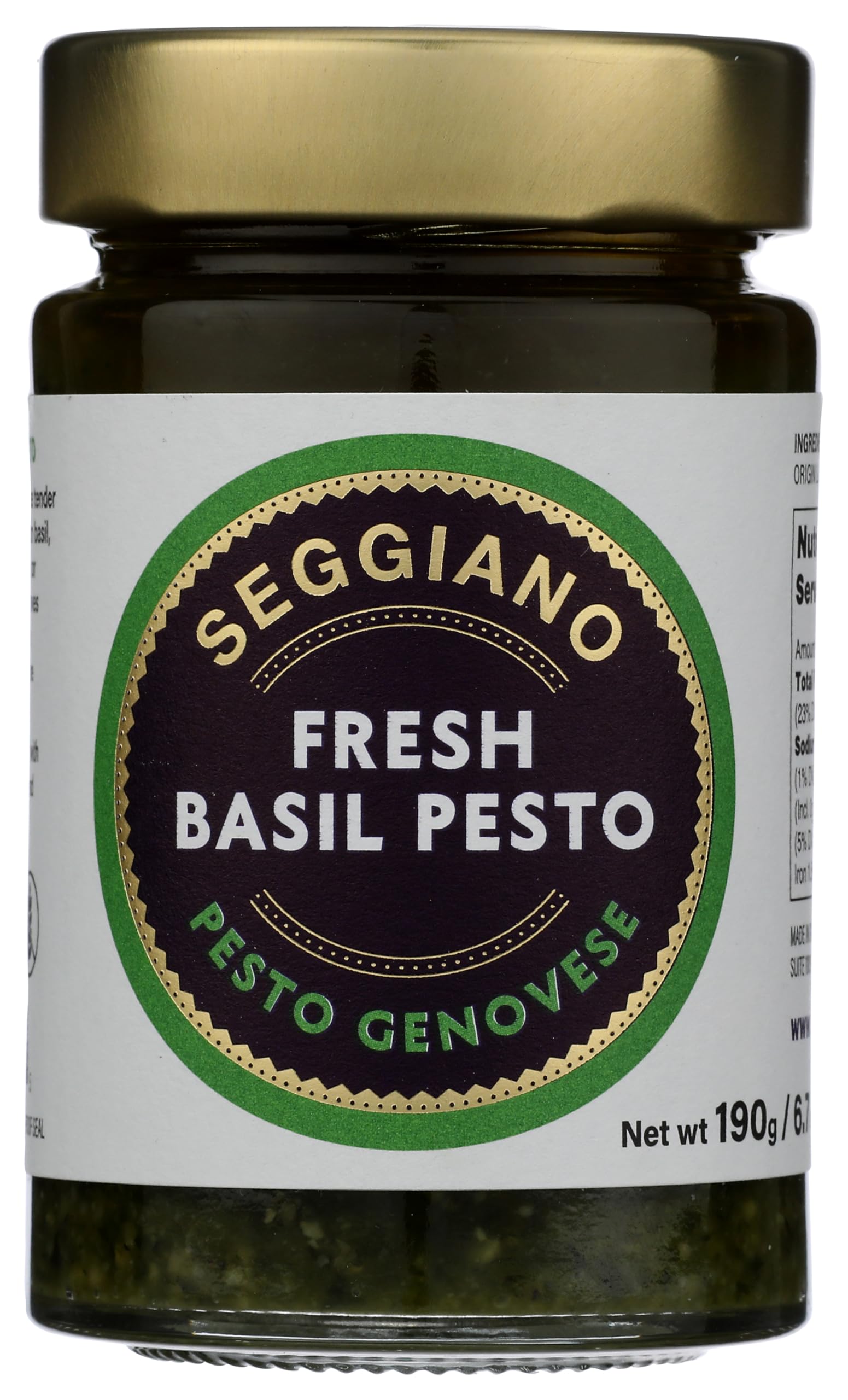 Seggiano pesto front jar showing label and fresh-basil appeal for quick flavorful meals