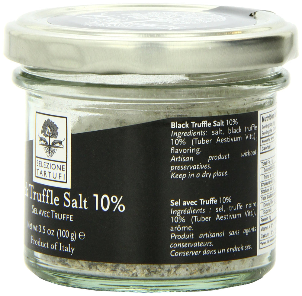 Selezione Tartufi close-up of truffle salt texture, highlights aroma