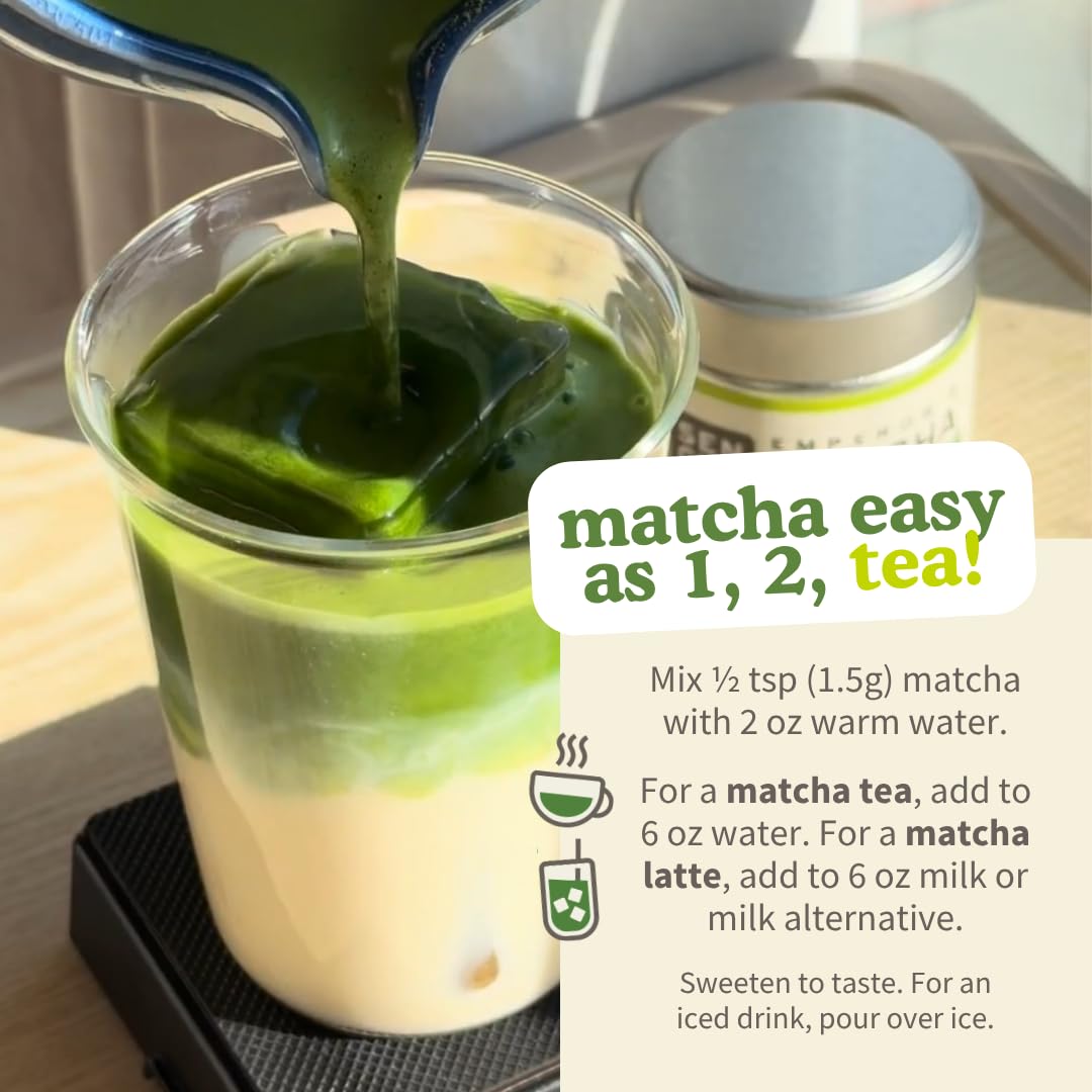 Sencha Naturals label detail highlighting origin and Non-GMO quality benefit