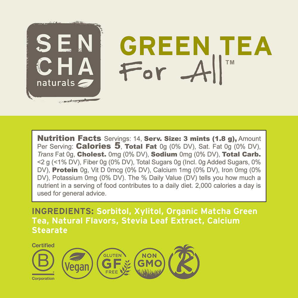 SENCHA NATURALS tin placed in a travel bag pocket showing on-the-go breath refreshment