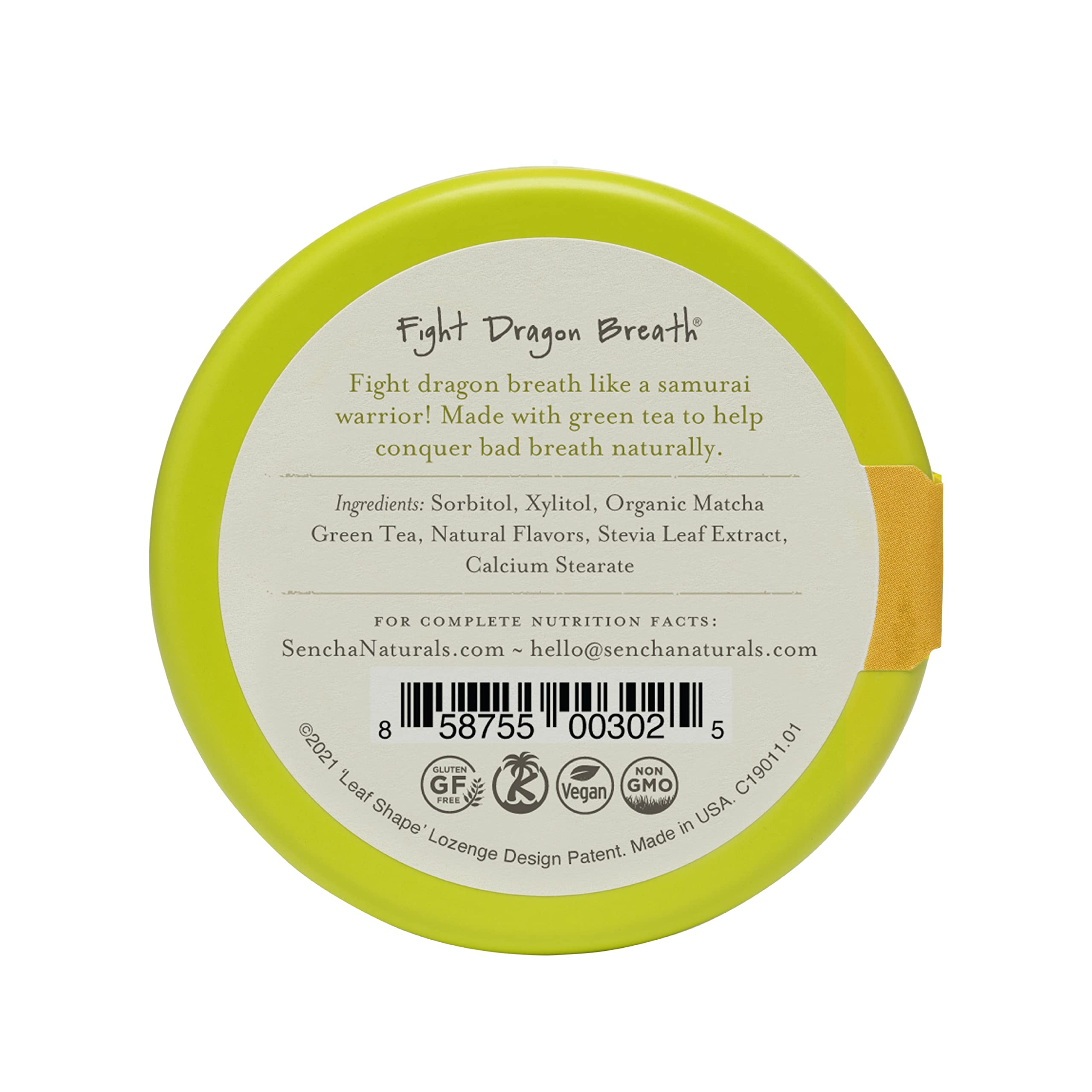 SENCHA NATURALS close-up of mint texture and matcha-speckled surface for natural freshness
