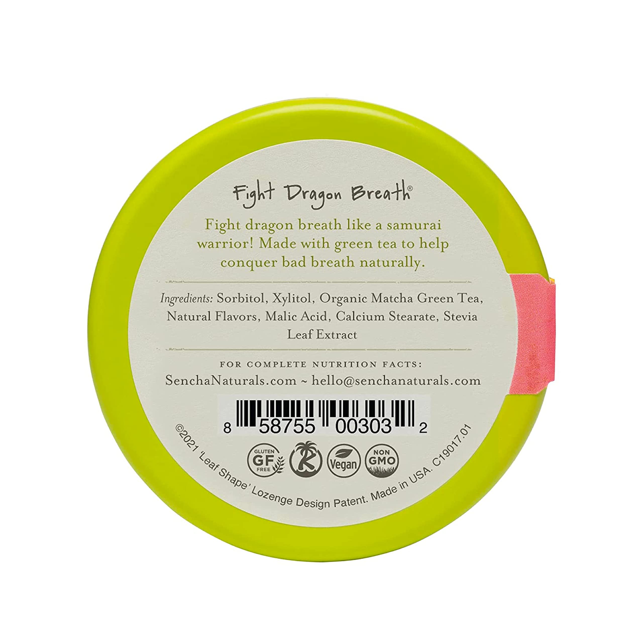 SENCHA NATURALS open tin with visible mints for easy access on the go