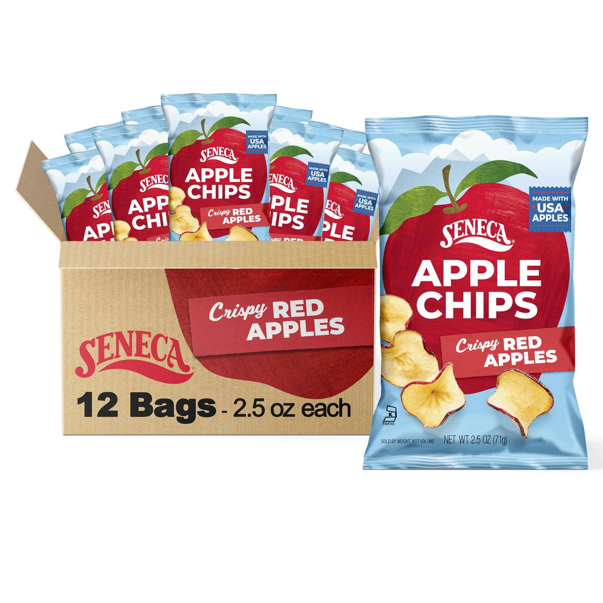Seneca front packaging showing 2.5oz foil bag and brand for clear identification and convenience