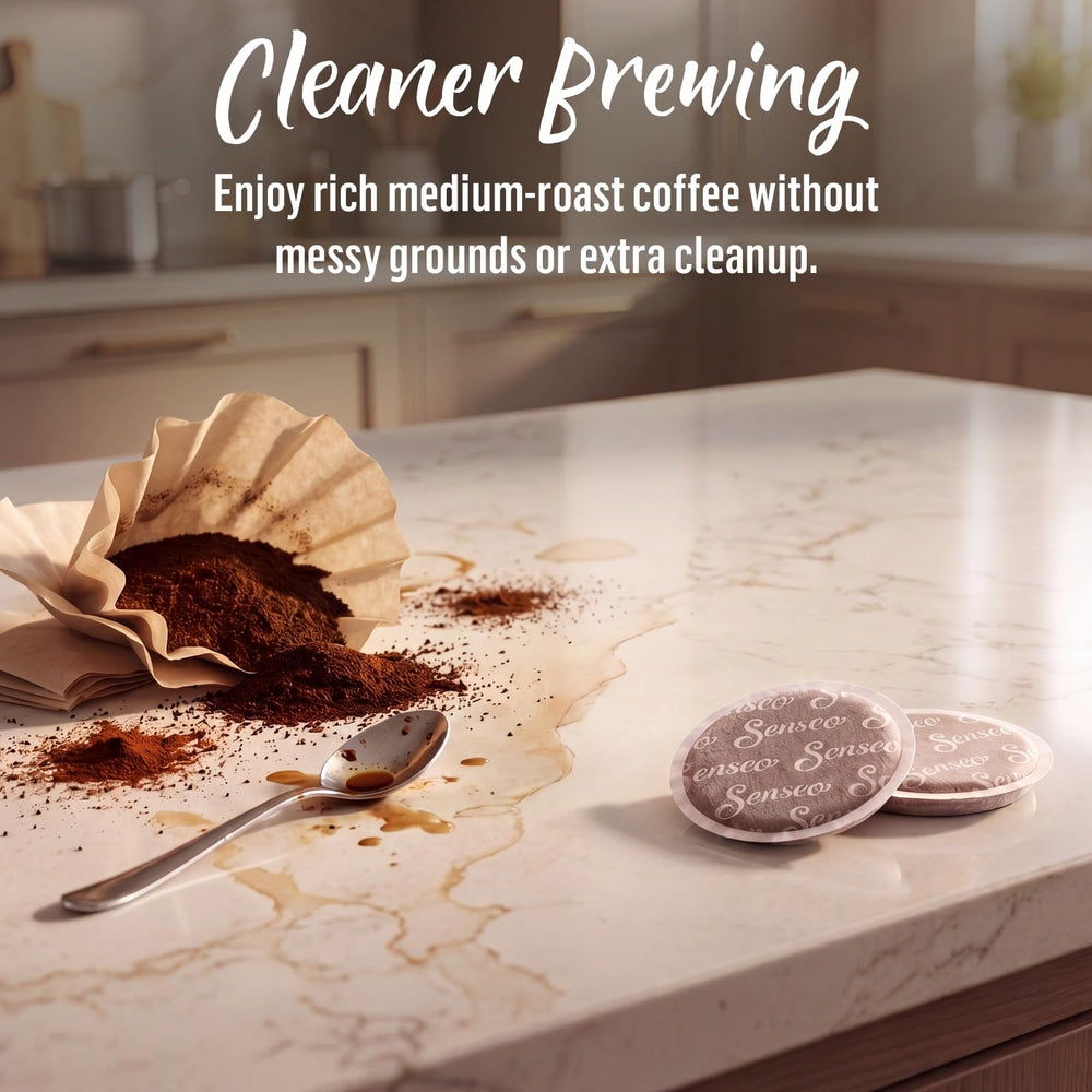 Senseo brewed cup with crema demonstrating rich appearance