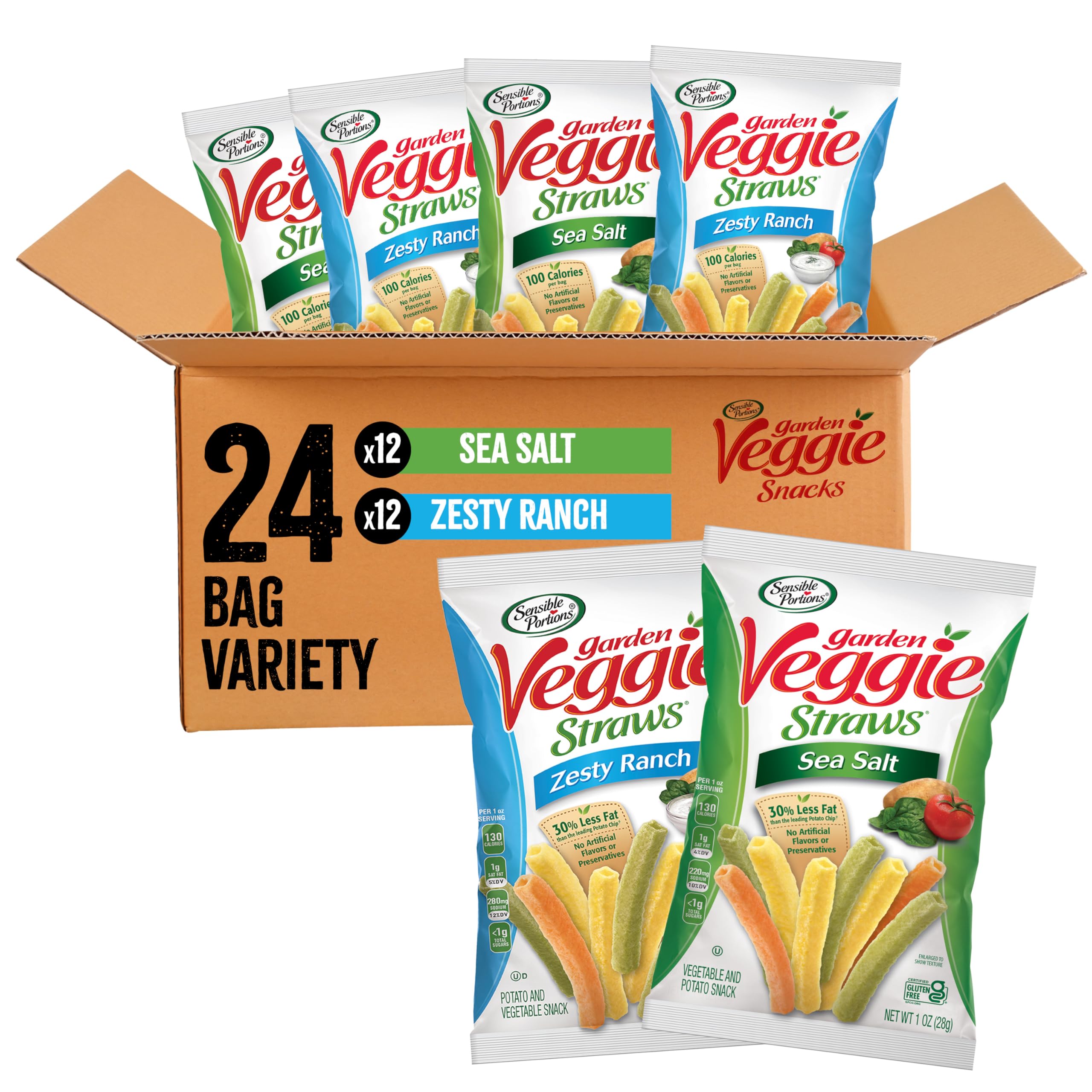 Sensible Portions front packaging showing variety pack and convenience