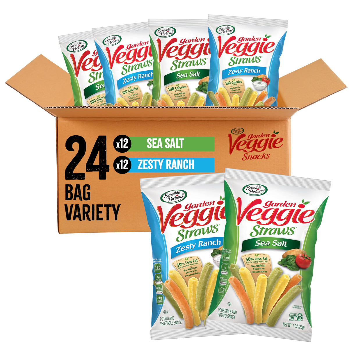Sensible Portions front packaging showing variety pack and convenience