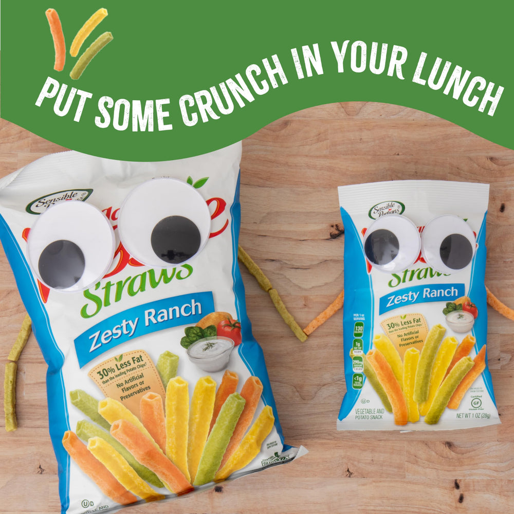 Sensible Portions bag tucked into a lunchbox for easy packing