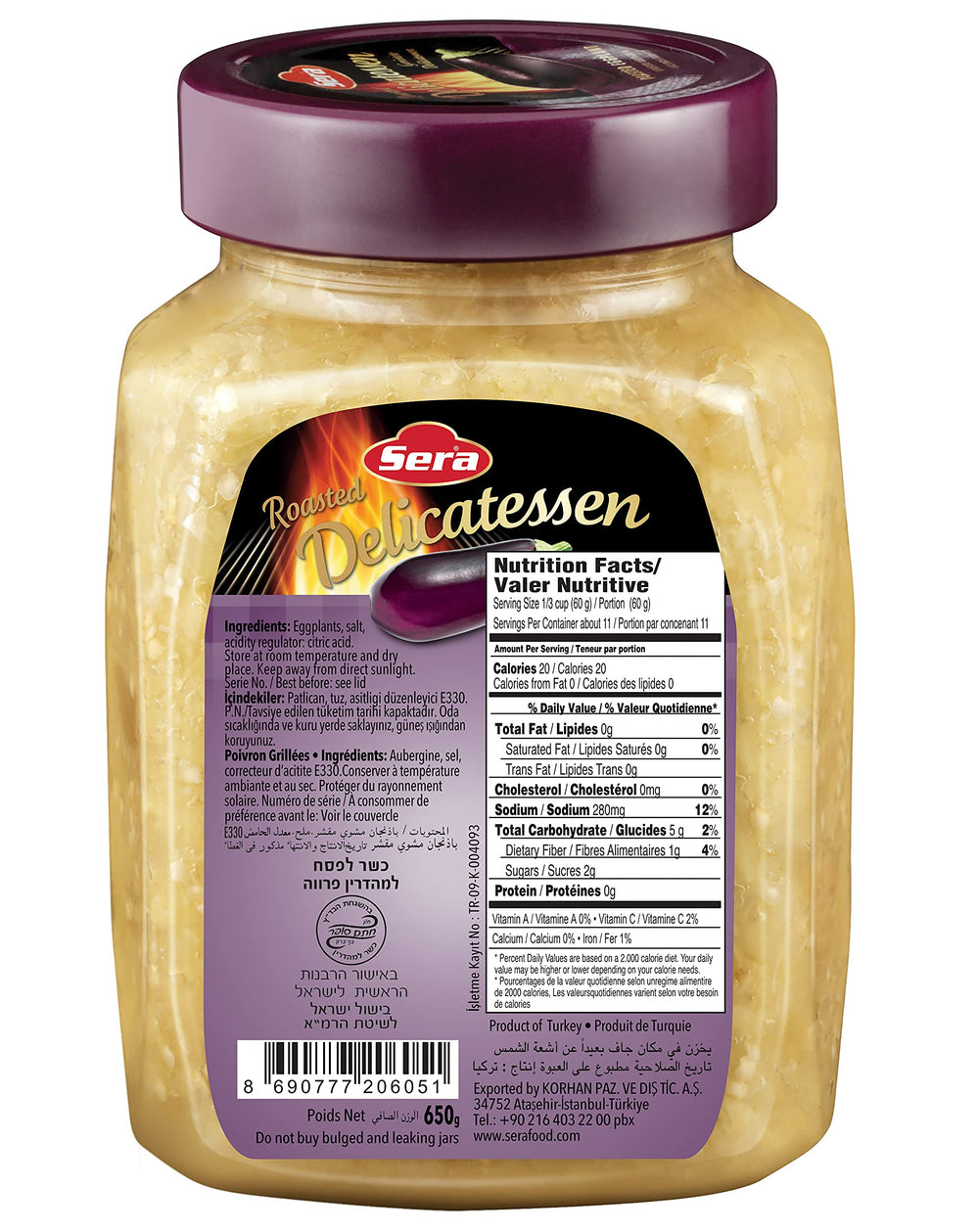 Open Sera jar with spoonful of puree ready to serve and save prep time