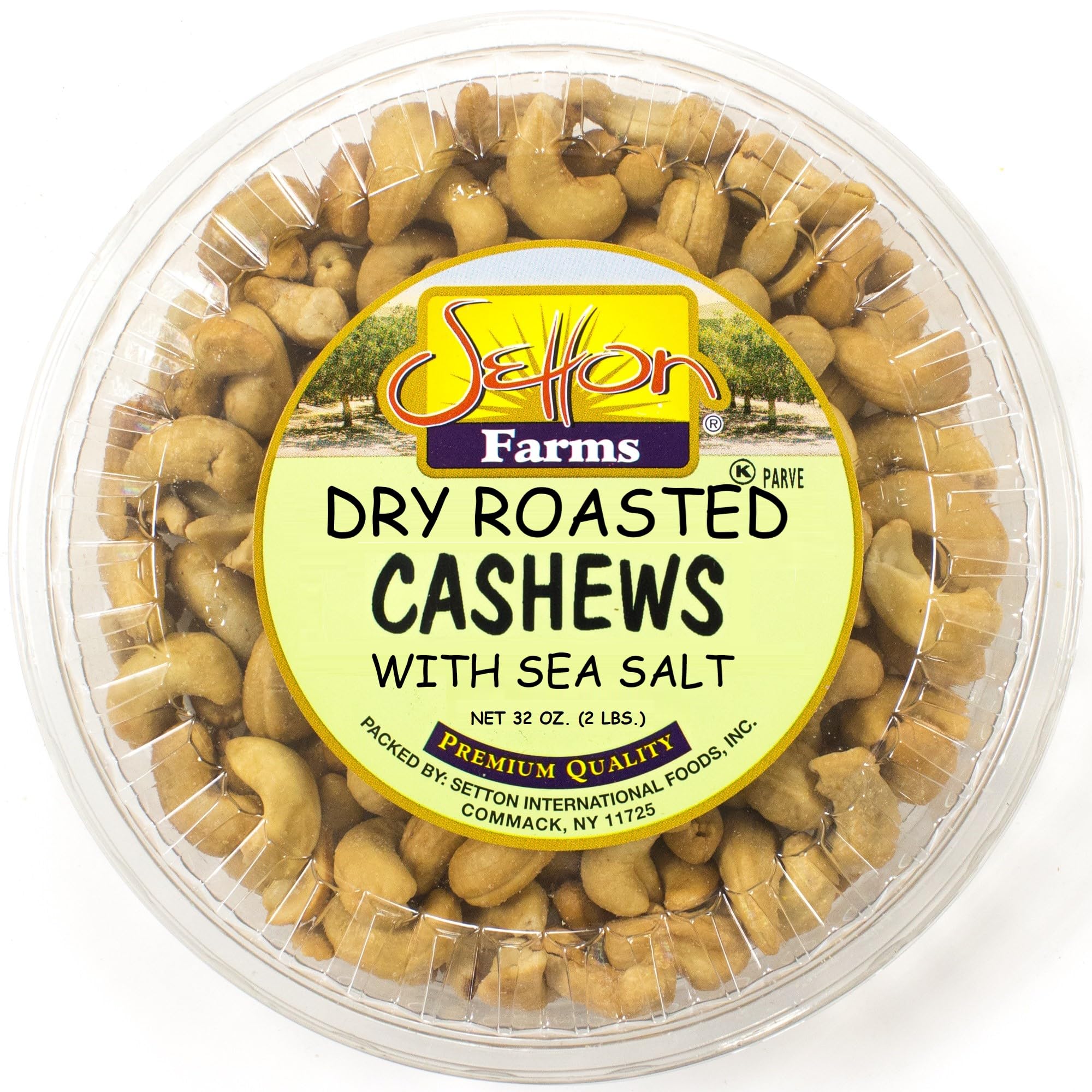 Setton Farms cashews front packaging showing kosher 32 oz label for easy identification