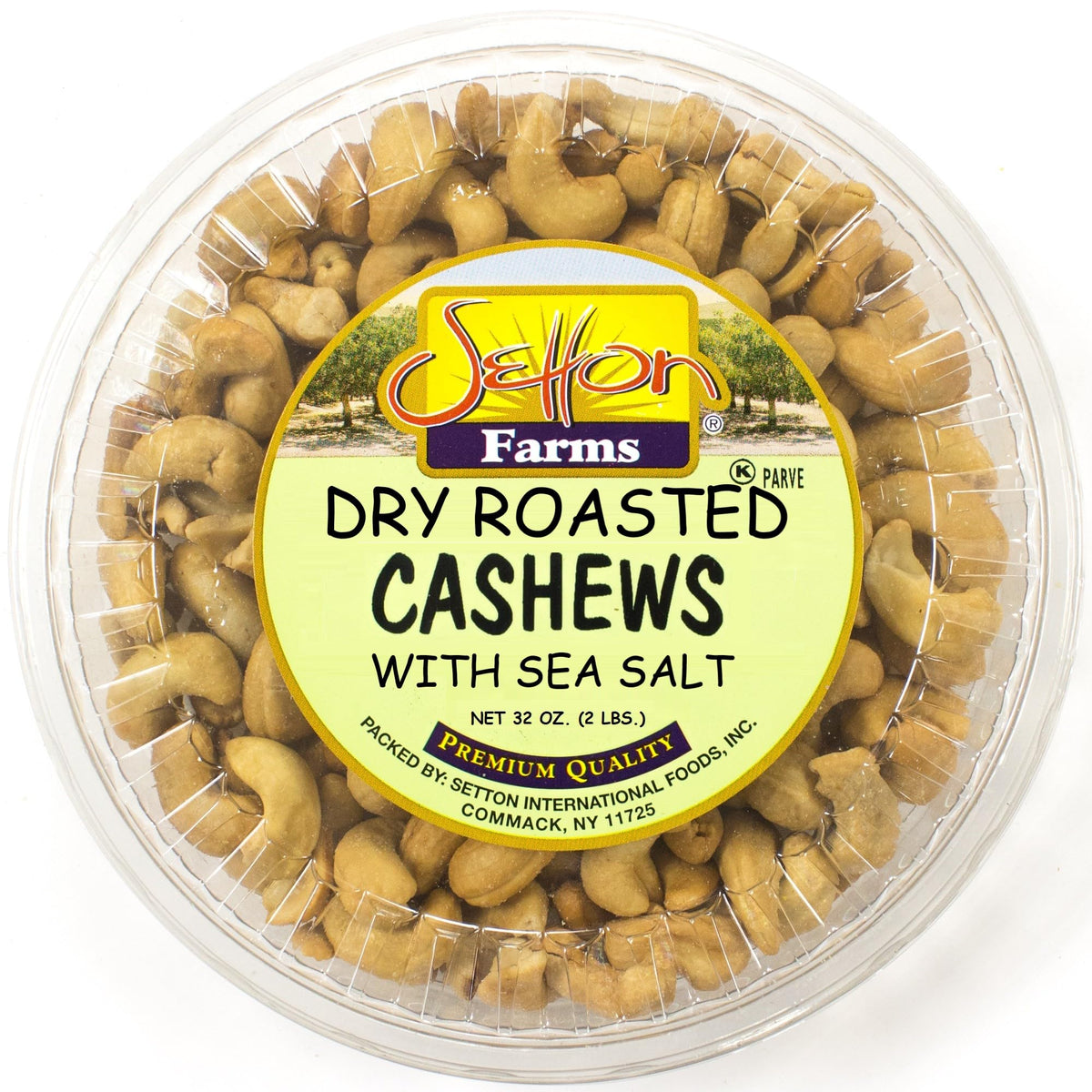 Setton Farms cashews front packaging showing kosher 32 oz label for easy identification