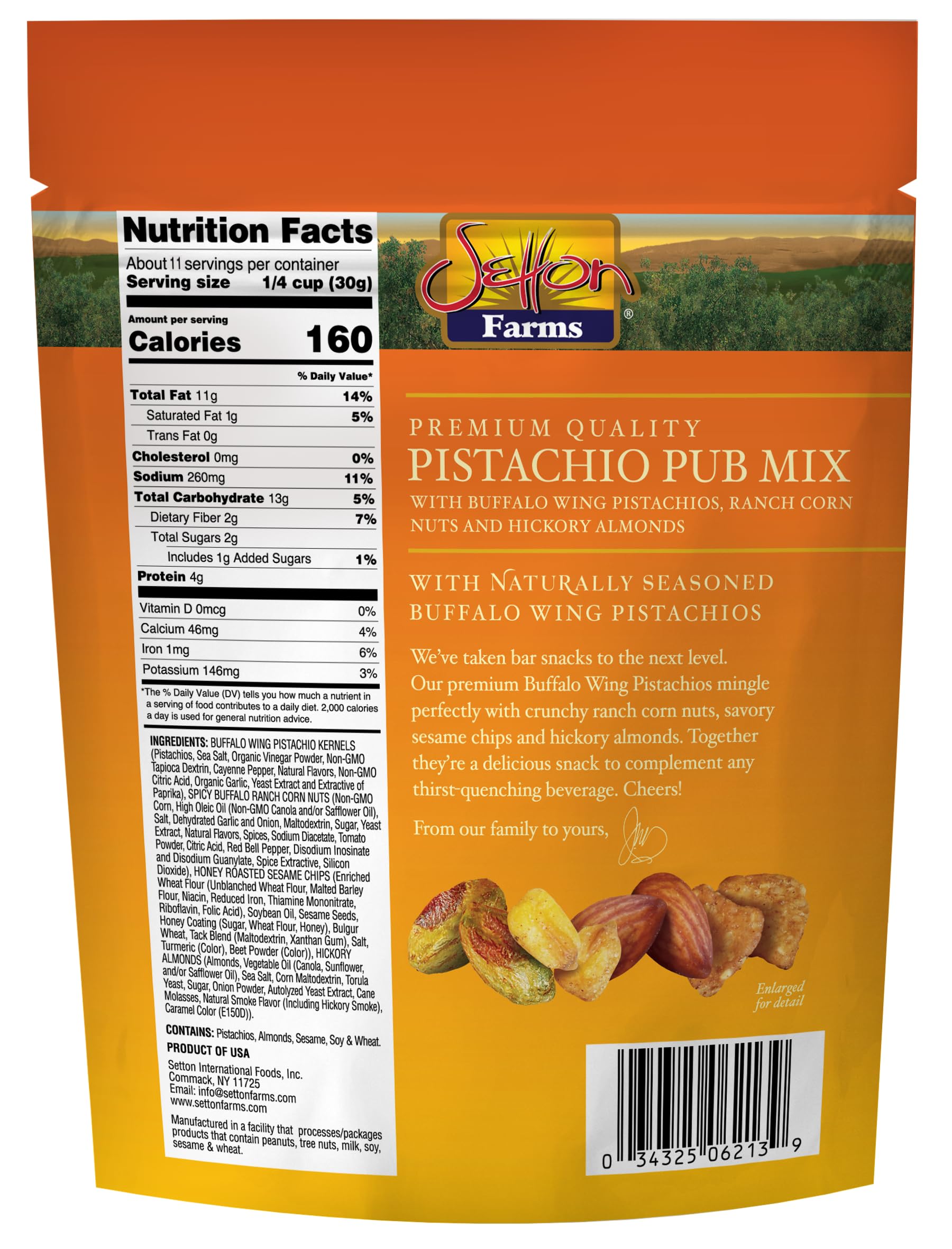 Setton Farms buffalo wing pistachios close-up highlighting spicy seasoning and crunchy appeal
