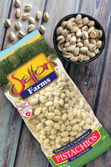 Setton Farms close-up of dry roasted pistachio kernels highlighting crunchy texture benefit
